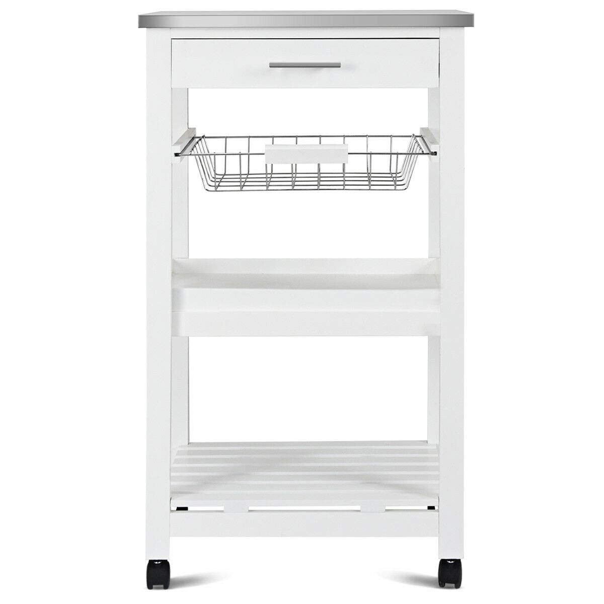 Multi-Use Storage Cart with Shelves & Drawers for Kitchen, Bathroom, Garage - Home Organizer