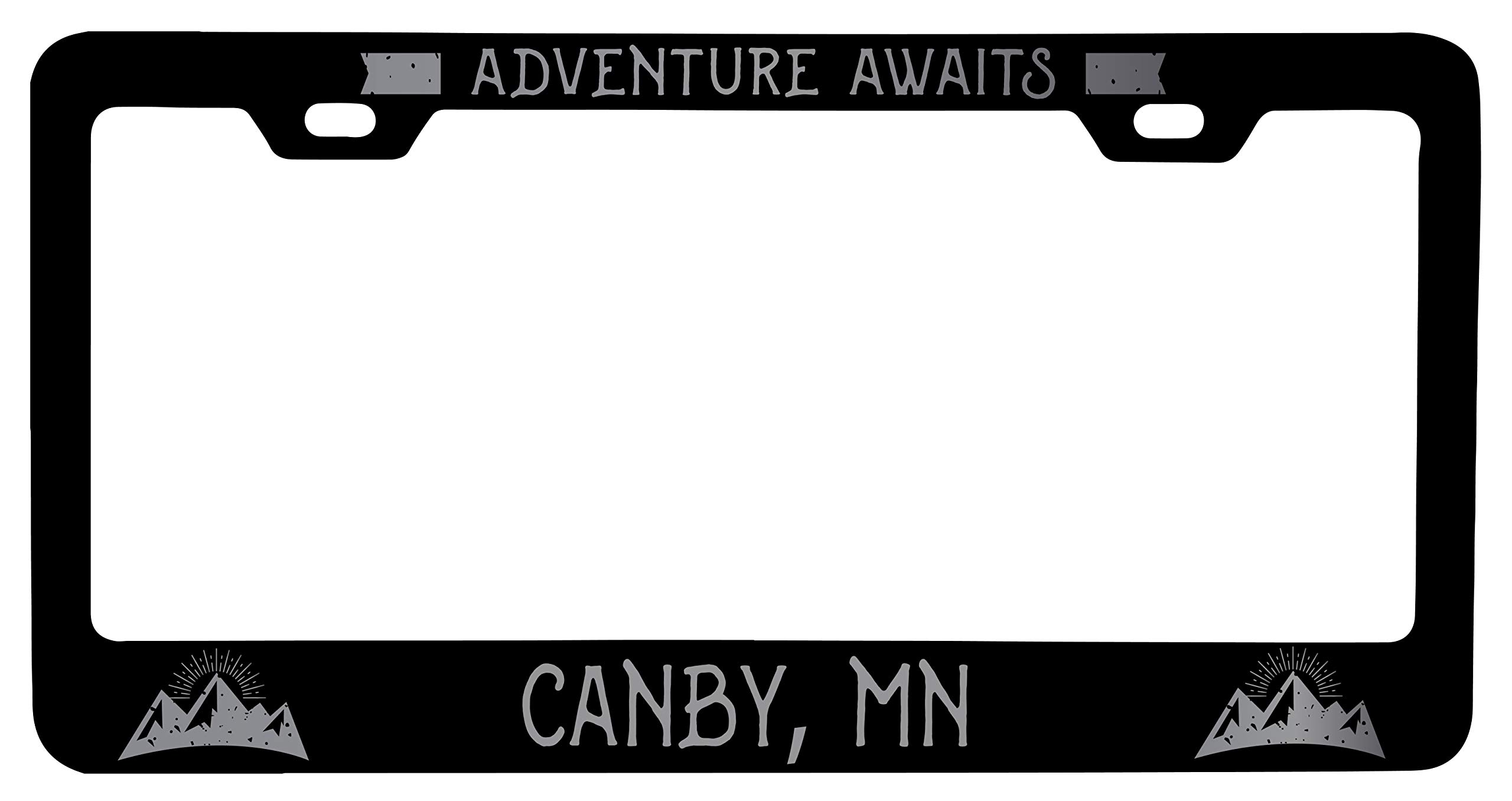 Laser Etched Vanity Black Metal License Plate Frame - Custom Car Accessories for Personalized Style | Perfect for Cars, Trucks, and Motorcycles - R&R Imports Canby Minnesota