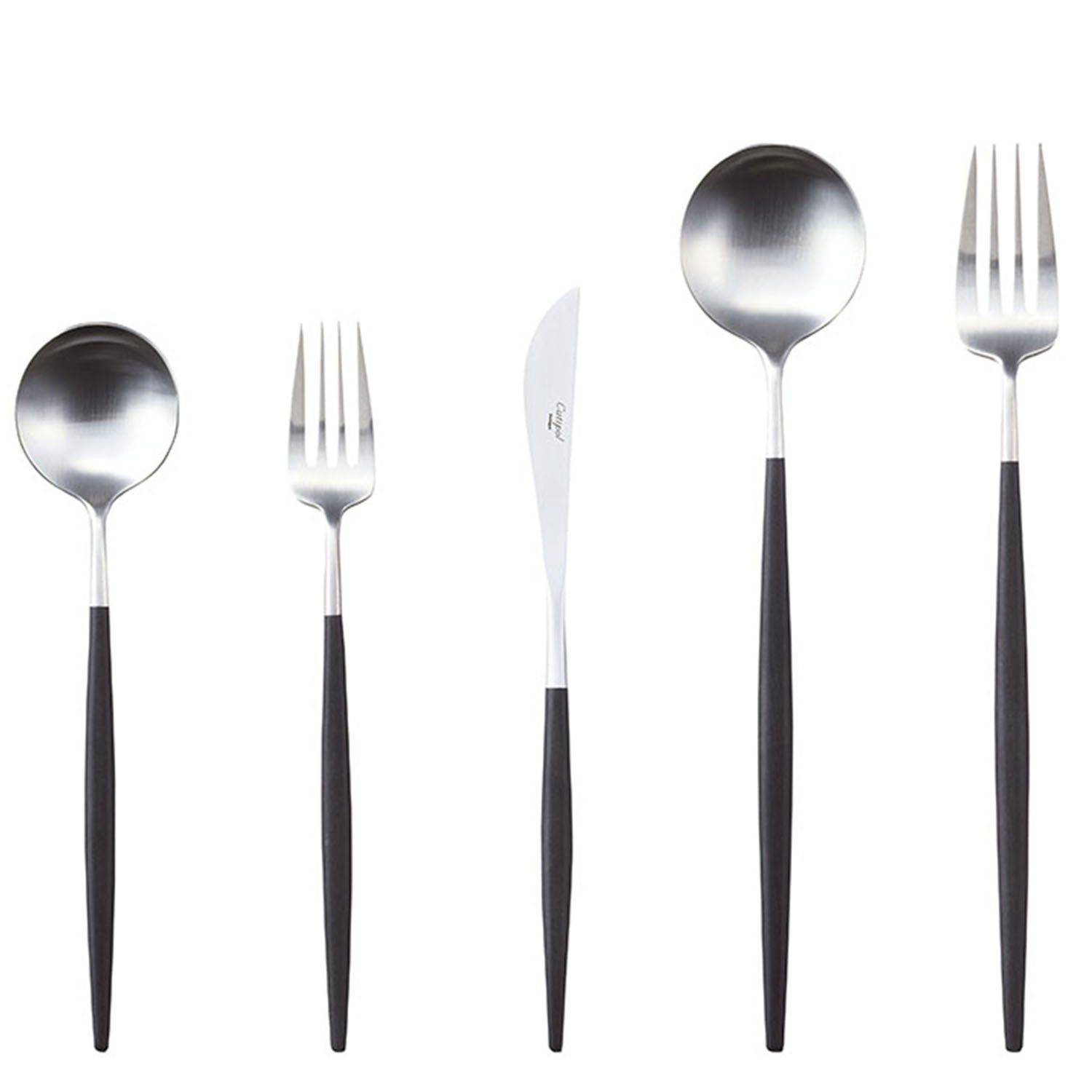Premium Stainless Steel Single Fruit Fork - Elegant GOA Silver & Black Design - Perfect for Parties, Picnics, and Dessert Serving (GO.34)