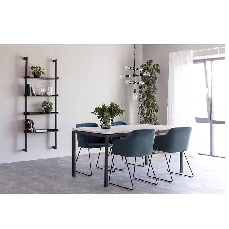 AYLA Modern Dining Chair - Blue Velvet Upholstered Accent Chair for Kitchen, Dining Room & Office - Comfortable & Stylish Seating Solution for Home Decor