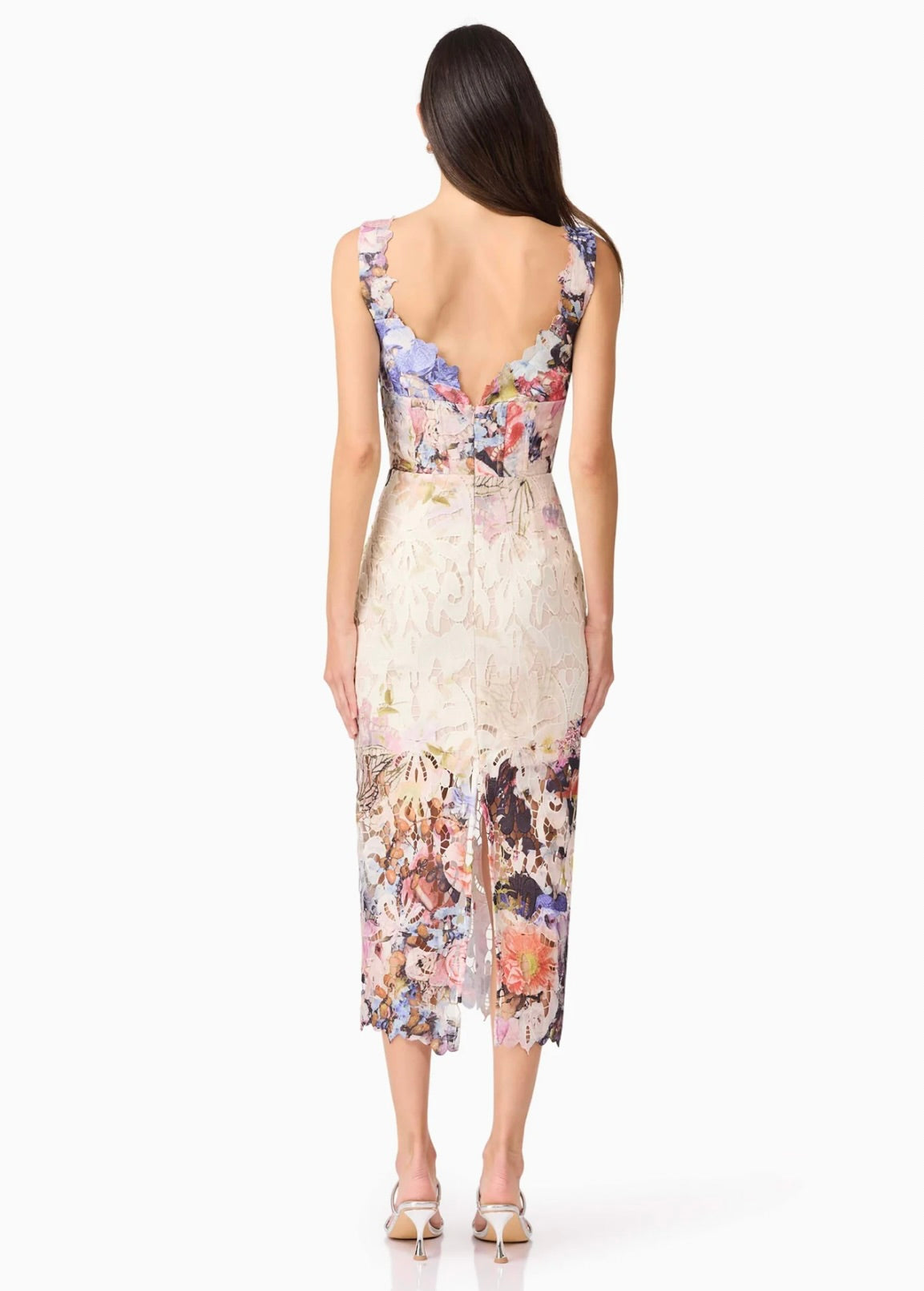 Matila Floral Lace Midi Dress - Elegant Women's Summer Dress for Wedding, Party & Special Occasions