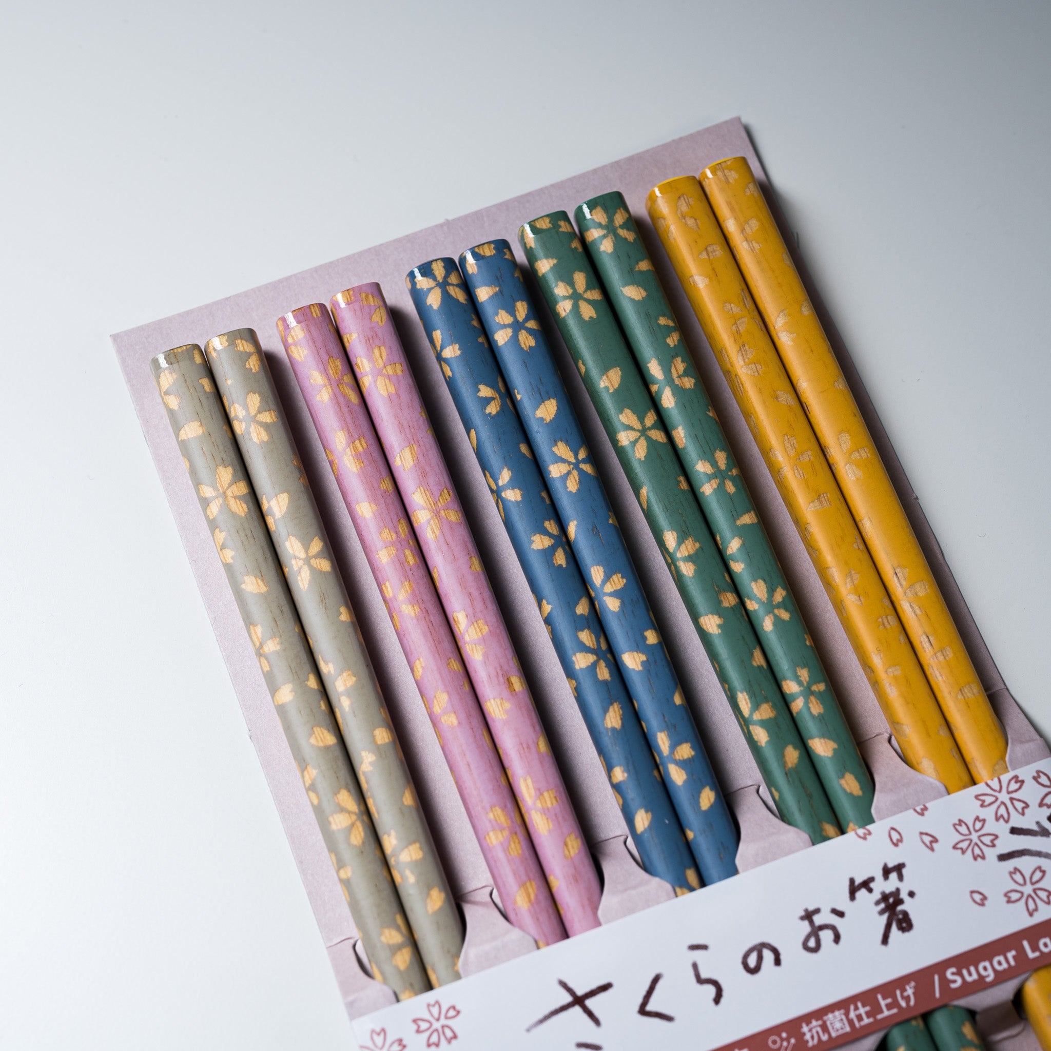 Premium Natural Wood Sakura-Themed Chopsticks Set of 5 - Japanese Cherry Blossom Design Dining Utensils for Sushi, Asian Cuisine & Home Decor