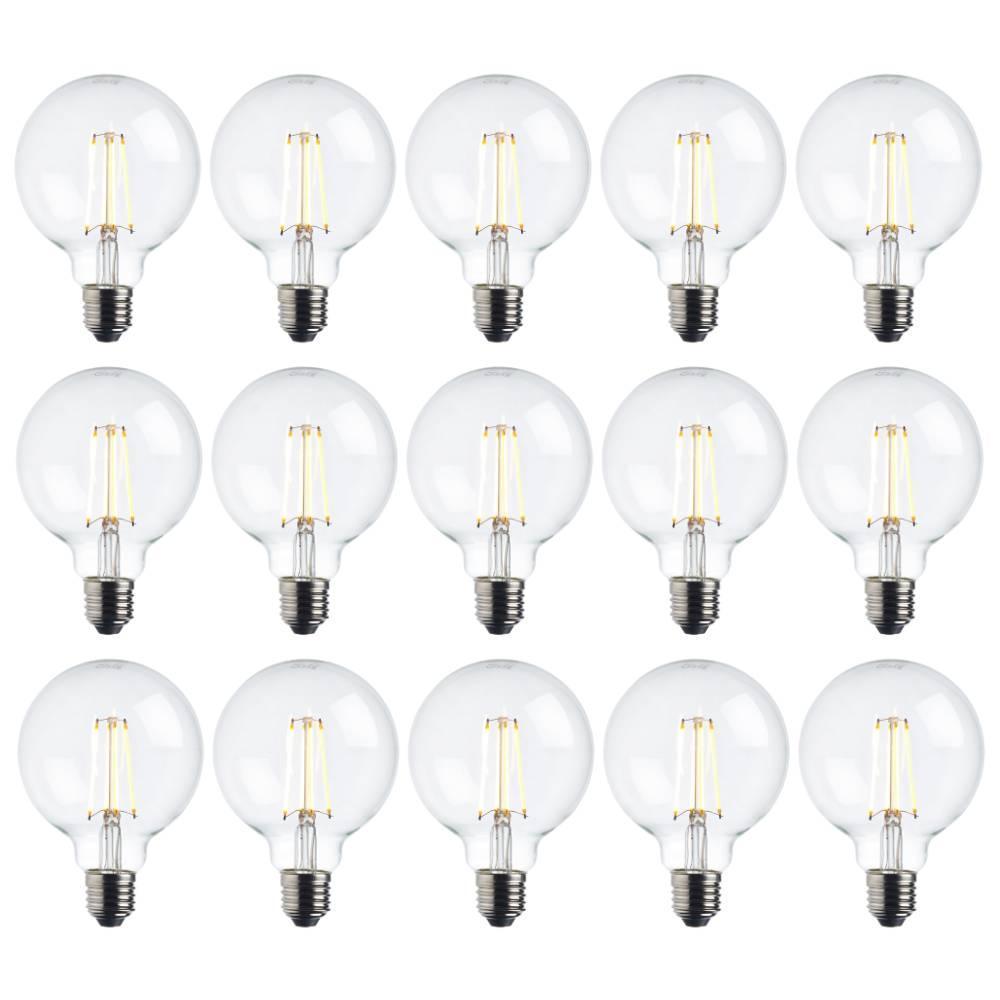 15 Pack E27 Warm White LED Filament Bulbs - Dimmable 7W Equivalent to 60W - Vintage Edison Style Lighting for Home, Cafe and Restaurant Decor