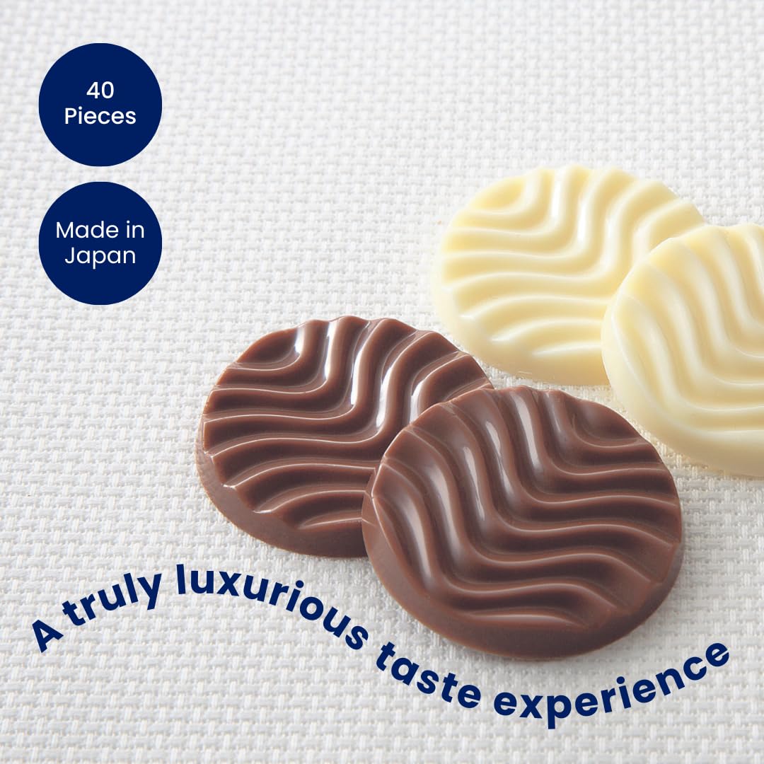 Premium ROYCE' Pure Chocolate Assortment - Creamy Milk & White Chocolate Gift Box (40 Pieces) | No Artificial Preservatives | Authentic Japanese Chocolate from Hokkaido | Perfect for Baking, Desserts, Gifts & Special Occasions