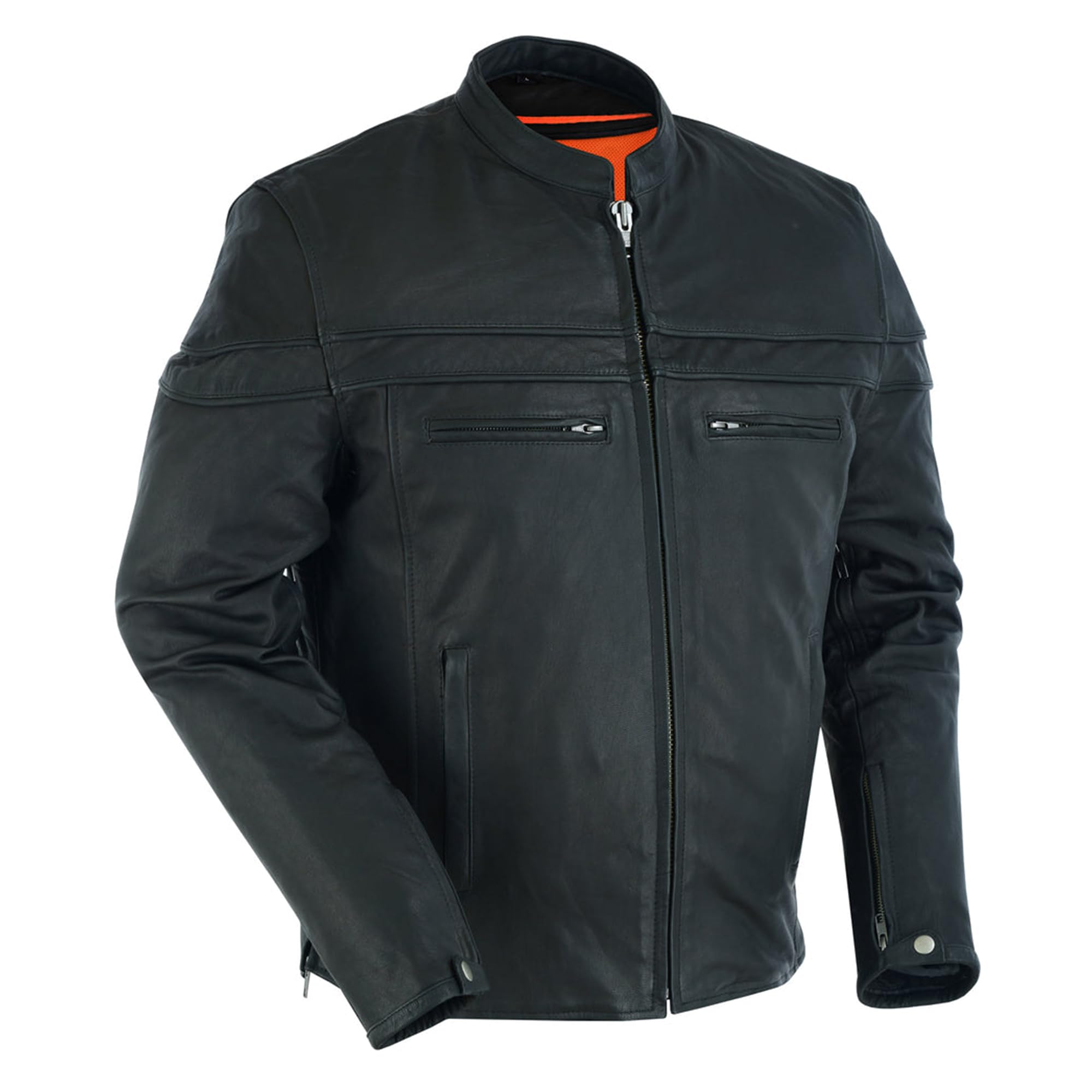 Premium Men's Goatskin Leather Motorcycle Jacket - Daniel Smart Biker Jacket with Concealed Armory Pocket for Safety & Style | Ideal for Riding, Outdoor Adventures & Urban Fashion