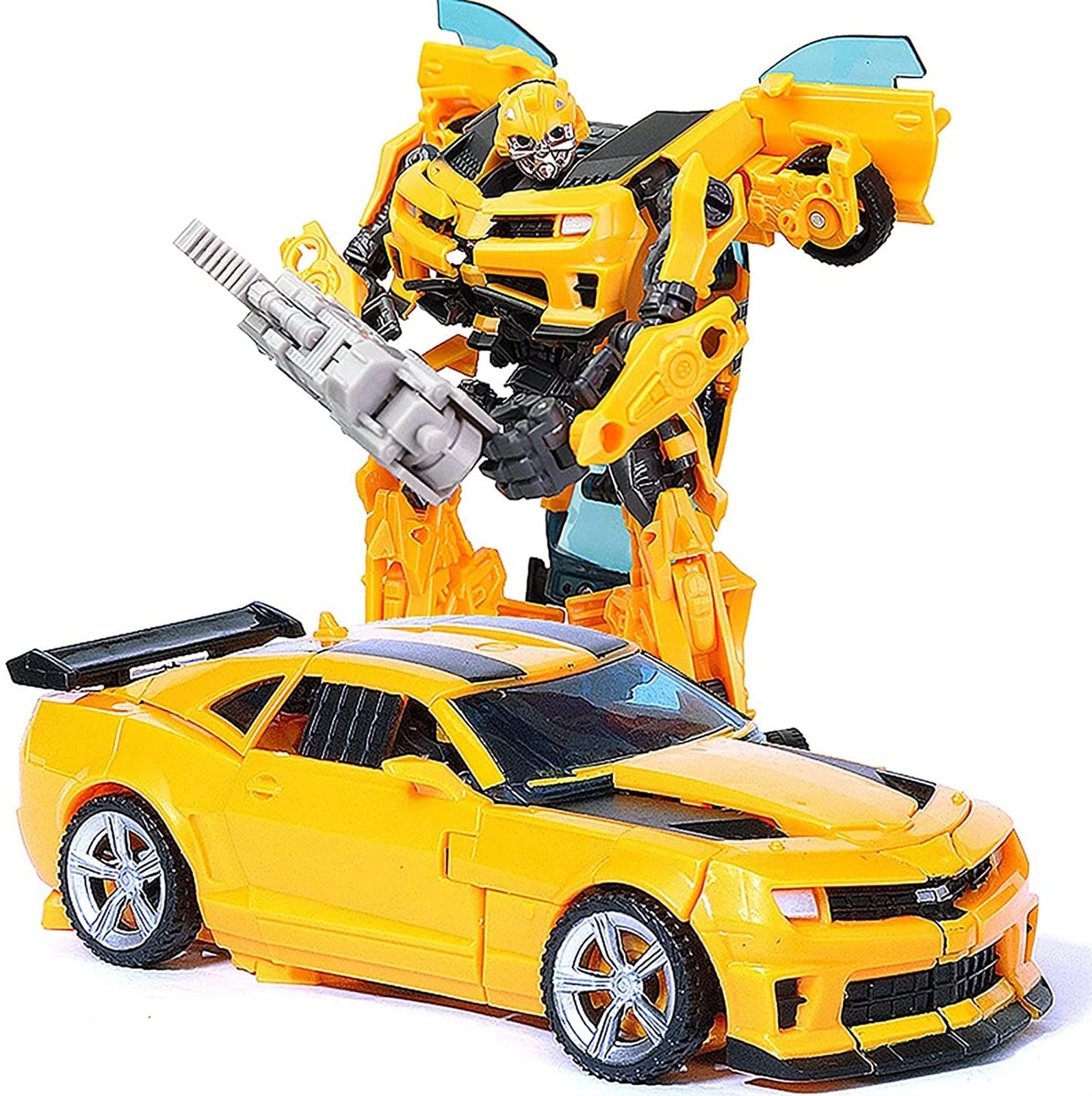 JJZZJ Transformers Action Figures - 7 Inch Optimus Prime, Bumblebee, Ironhide, Megatron & Starscream Collectible Robot Toys (Bumblebee Color) | Perfect for Kids Gifts, Birthday Parties & Collector Displays
