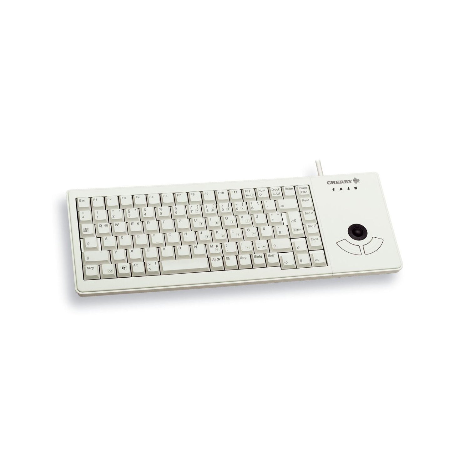 Cherry G84-5400 XS USB Trackball Keyboard - Ergonomic Design for Office & Gaming | Compact Layout with Built-in Trackball for Efficient Typing & Navigation
