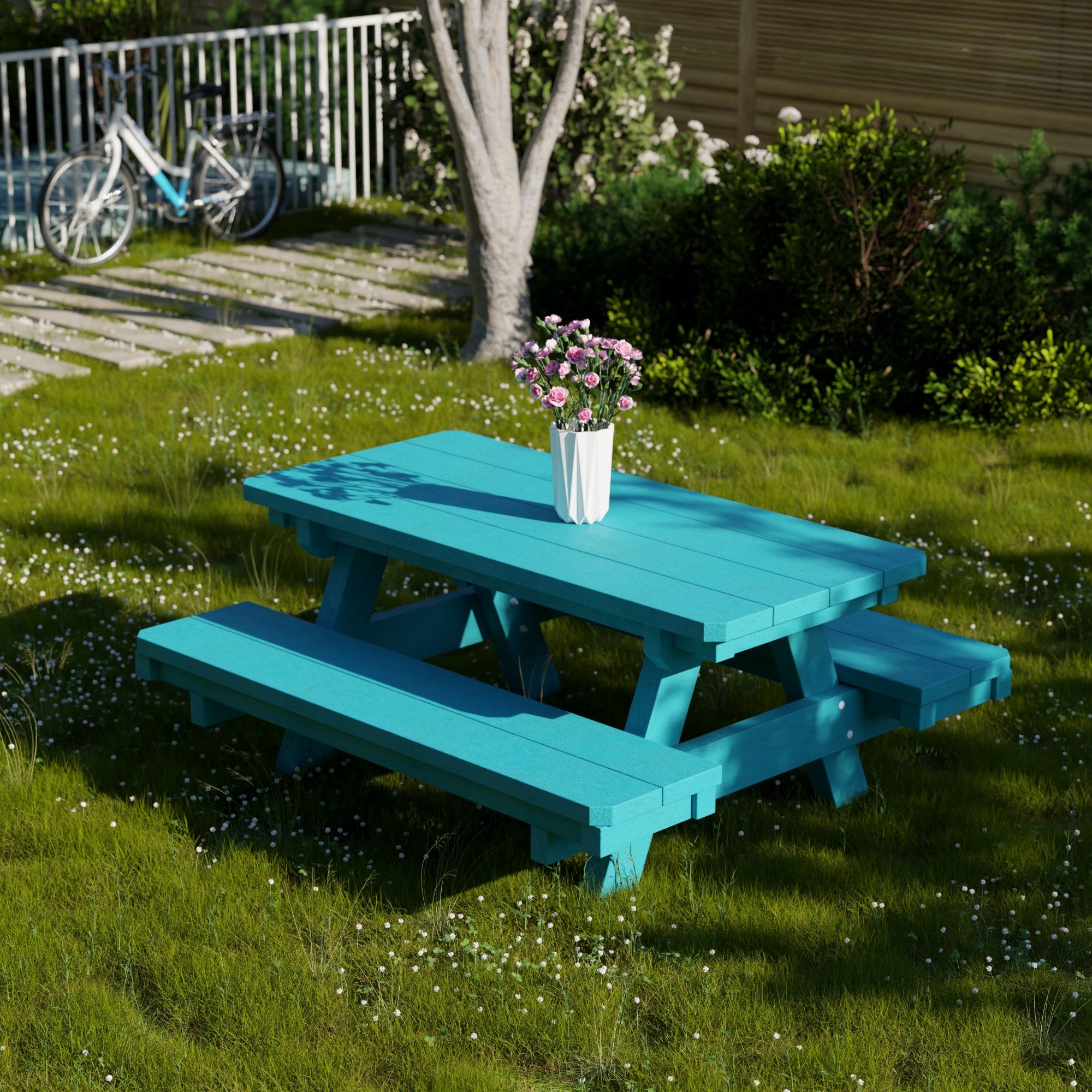 Heritage Kids Picnic Table - Durable Outdoor Wooden Table for Children's Playtime, Backyard, and Garden Activities