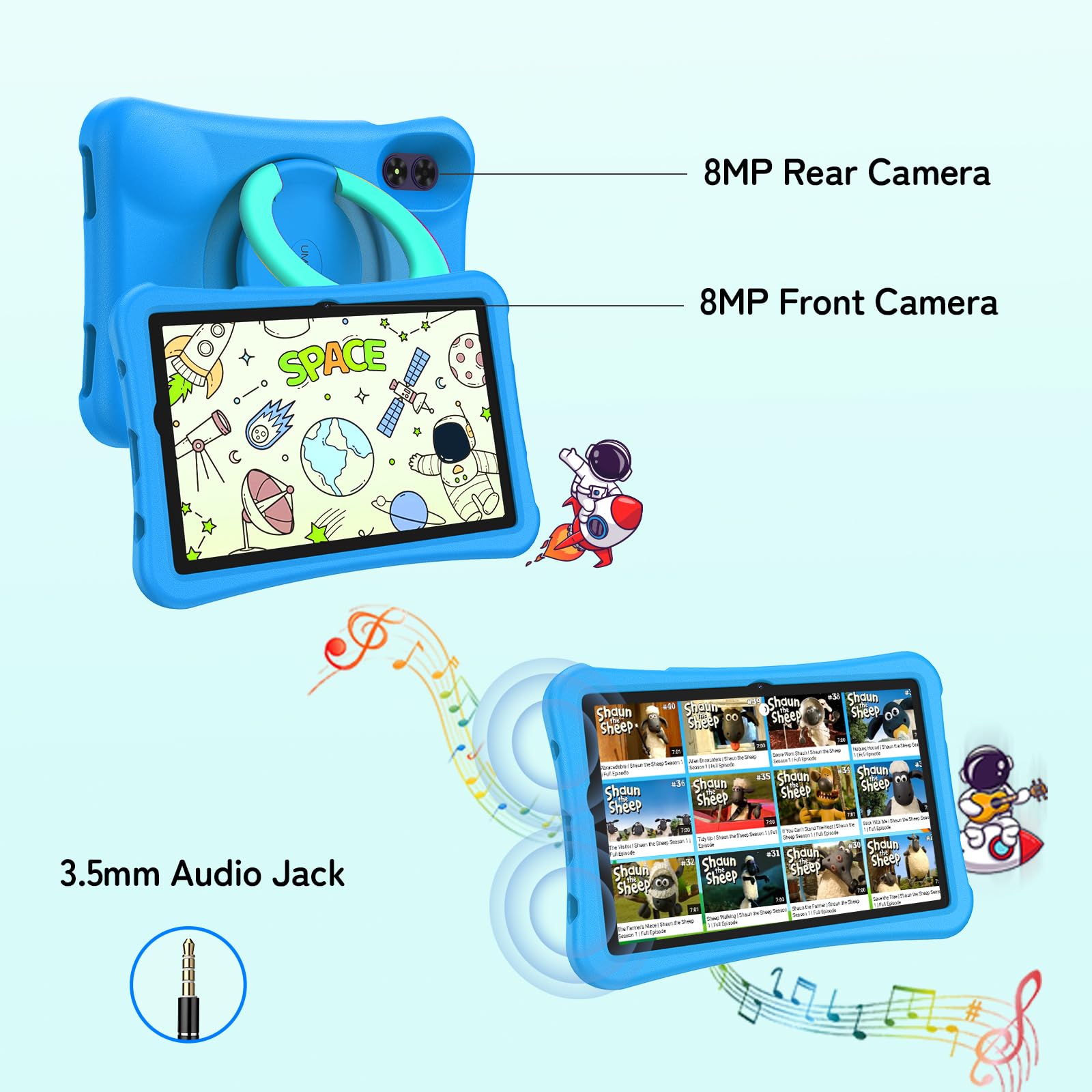 UMIDIGI G2 Kids Tablet 10 Inch - Android 13 Learning Tablet with 8GB RAM (4+4GB) & 64GB ROM (Expandable to 1TB) - Parental Control, WiFi 6, Bluetooth 5.0 - Educational Tablet for Kids in Canada (Blue) - Perfect for Homeschooling, Online Classes & Interactive Learning