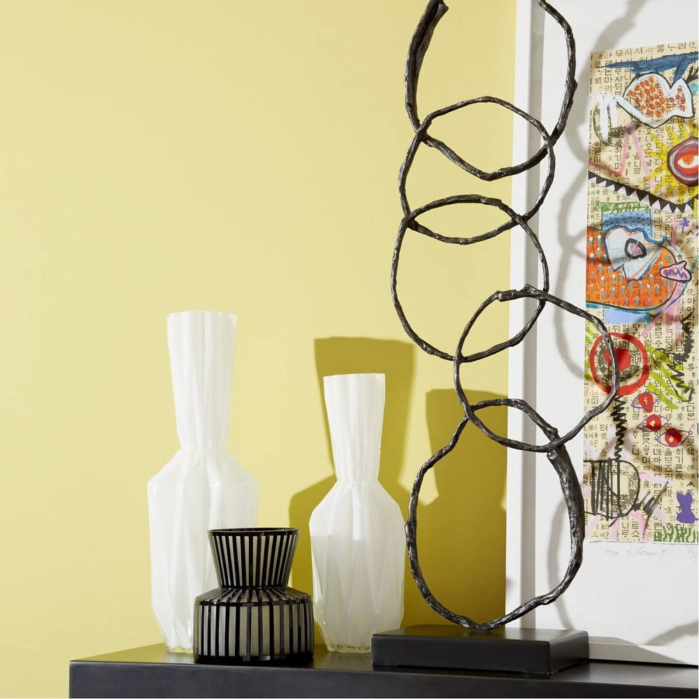 Cyan Design 10874 7-Inch Tall Modern Lined Up Vase for Home Decor, Wedding Centerpiece, and Floral Arrangements