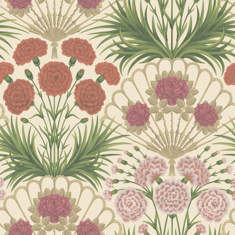 Cole and Son Flamenco Fan Pink Botanical Wallpaper - Elegant Floral Design for Living Room, Bedroom & Home Decor
