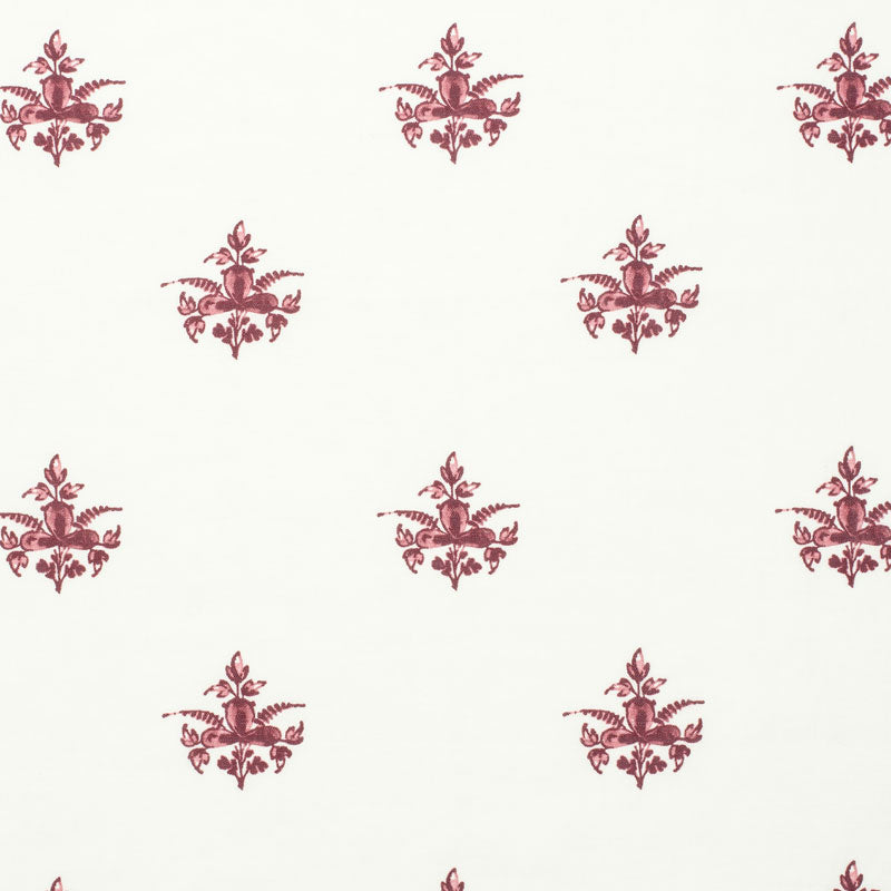 Trifolium Clover Linen Fabric Samples - Raspberry on Ivory Color - Perfect for Quilting, Dressmaking & Home Decor Projects