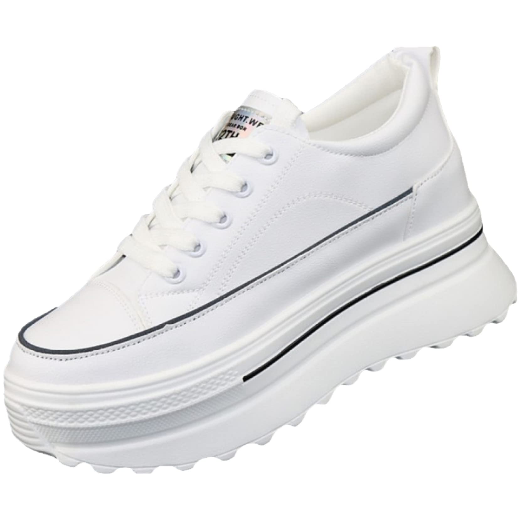 Hoxekle Women's Platform Sneakers with Wedge Heel - Lace Up Chunky Athletic Shoes for Height Increase | Stylish & Comfortable for Casual Wear, Workout, and Daily Walking