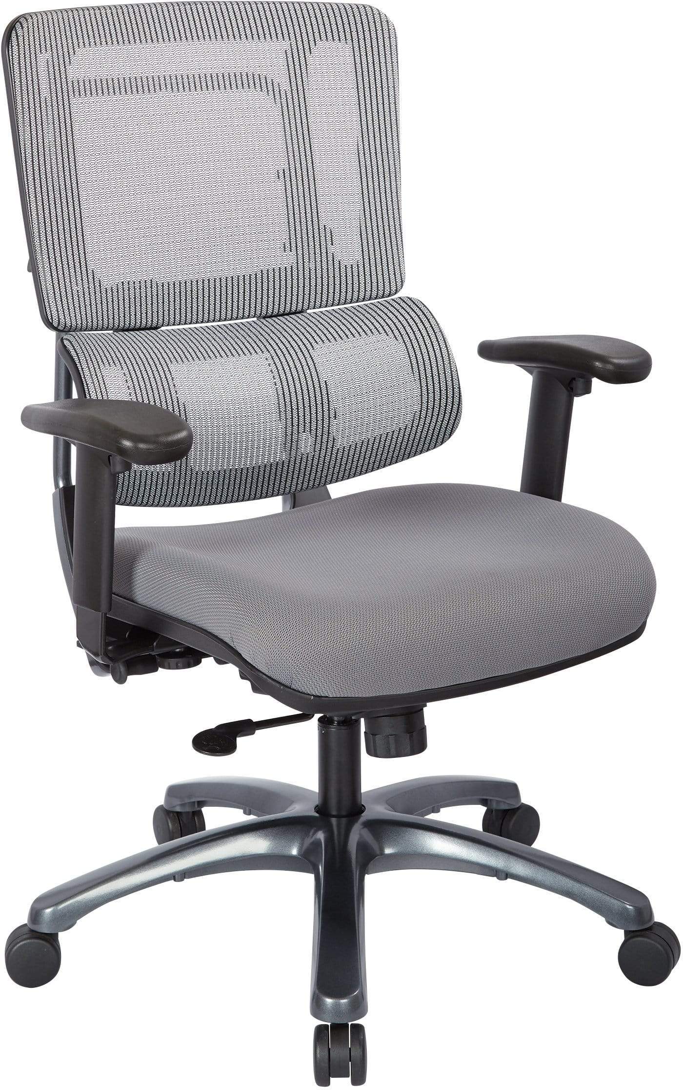 Office Star Pro Line II™ Vertical Grey Mesh Chair with Titanium Base - Ergonomic Office Chair for Comfort & Support [99667T 5811] - Perfect for Home Office, Workstation & Long Hours Sitting