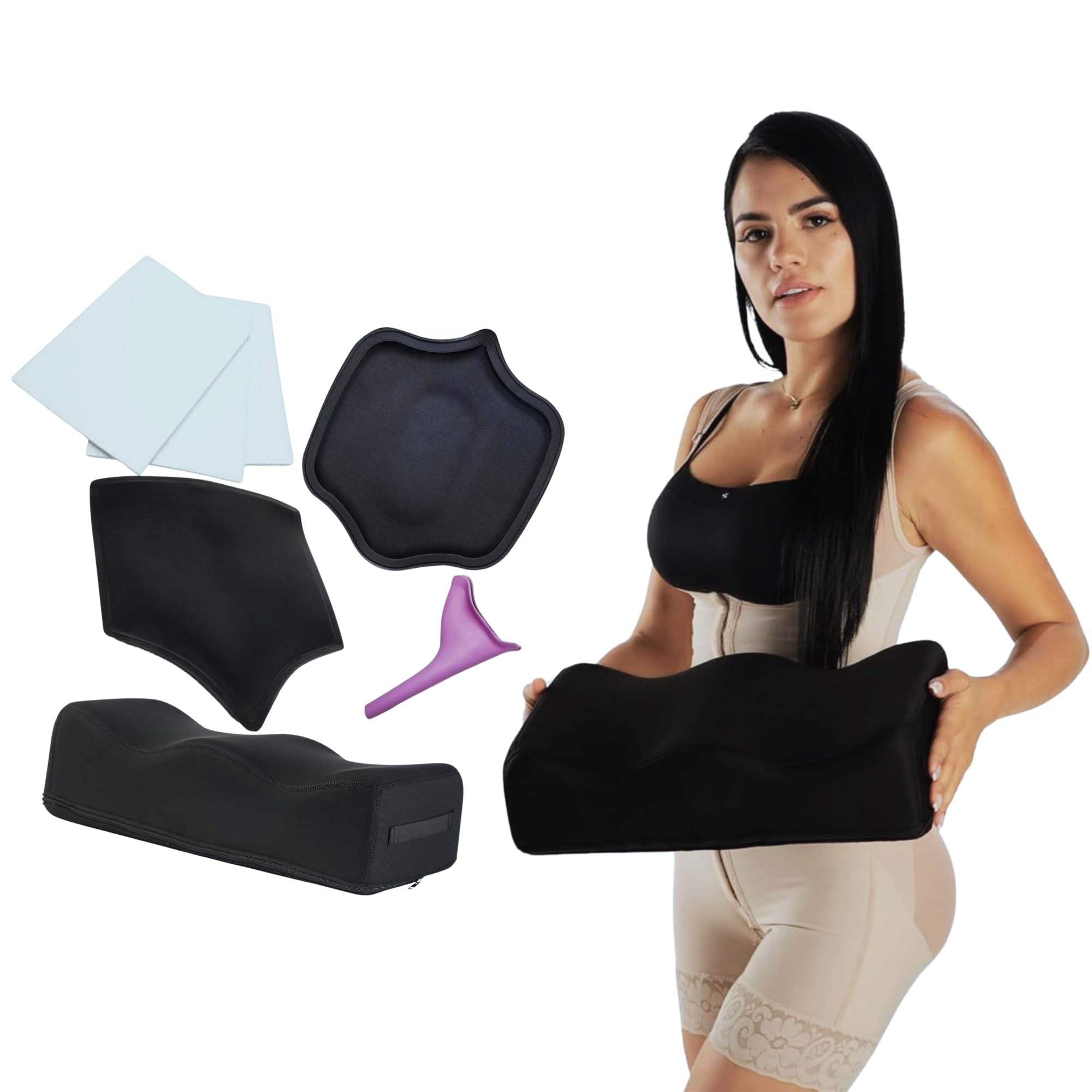 Post Surgery BBL Pillow for Butt - Comfortable Booty Pillow After Brazilian Butt Lift Surgery, Post-Surgery Supplies Kit with Butt-Shaped Cushion - Perfect for Sitting Comfort After BBL Surgery, Travel & Recovery