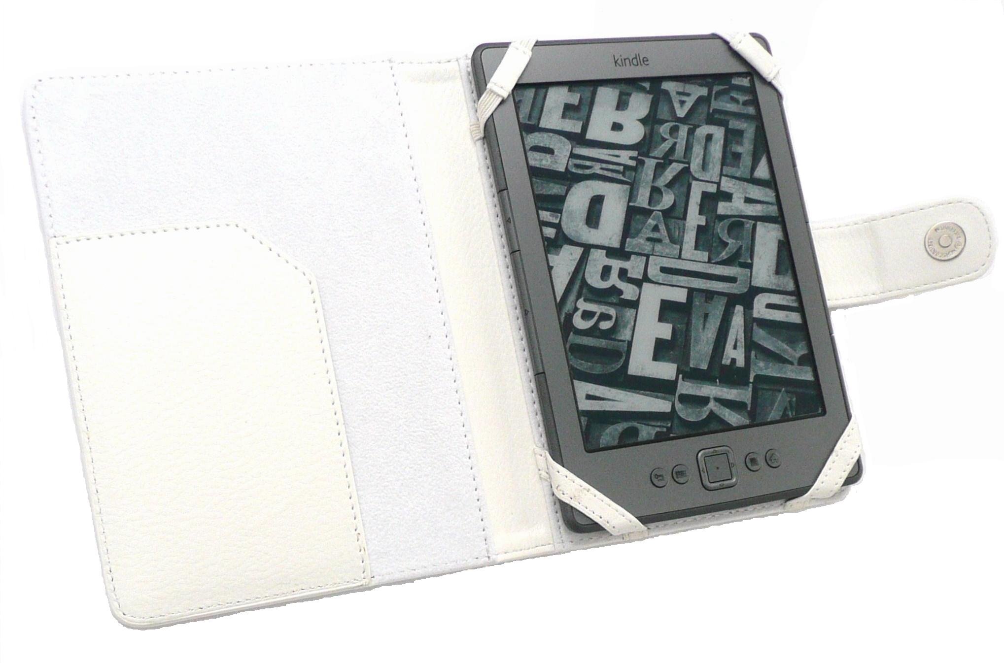 Premium PU Leather Protective Case for Amazon Kindle 4 - Slim Fit White Cover with Auto Sleep/Wake | Perfect for Reading, Travel & Daily Commute