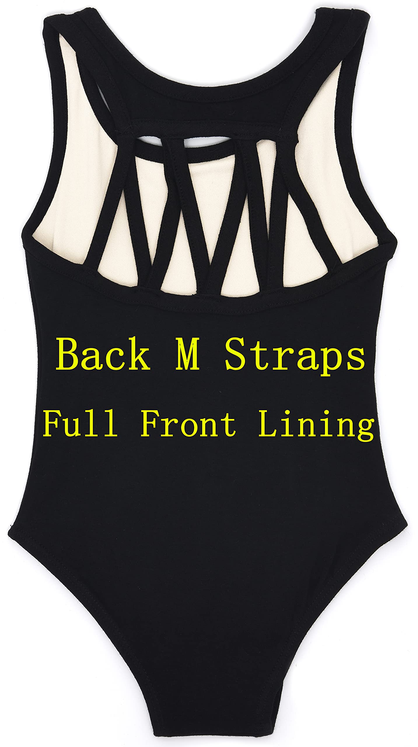 DANSHOW Girls Dance Leotards with Back M Straps - Ballet, Gymnastics & Performance Tank Leotard for Kids