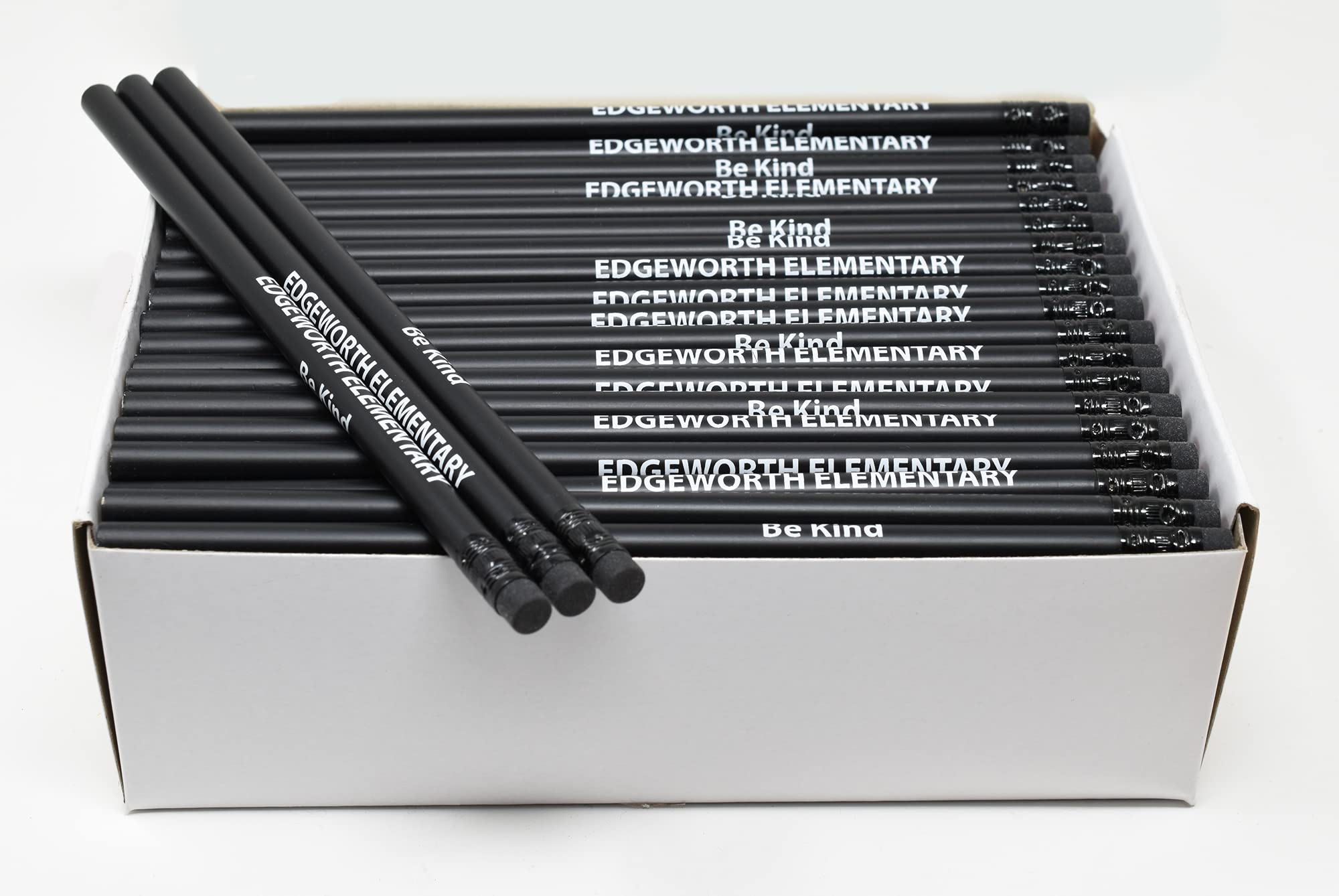 Personalized Black Matte Round Pencils - Custom Imprinted Bulk Pencils (500 Count) for Office, School & Promotional Giveaways