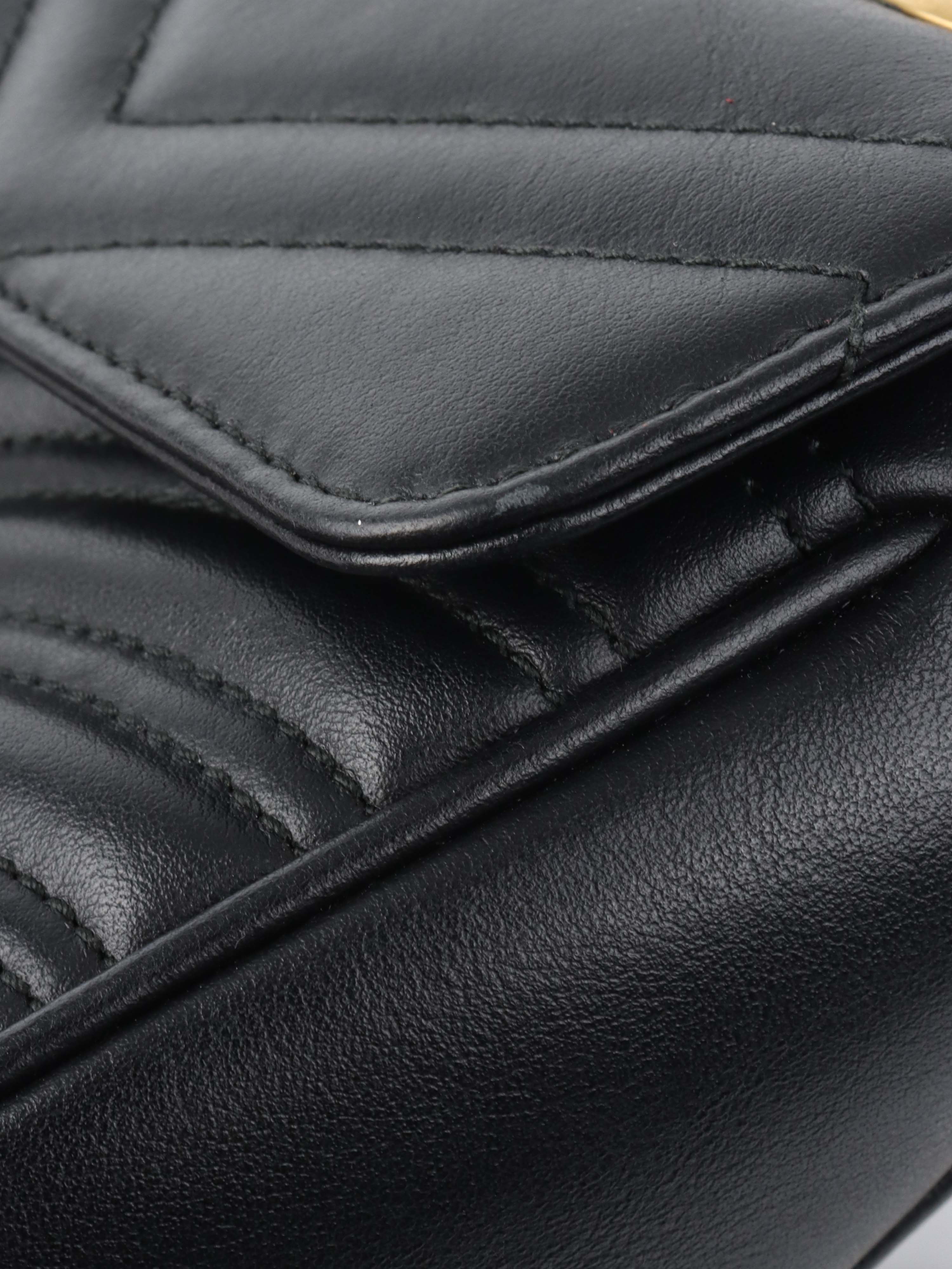 Gucci Black Small Marmont Shoulder Bag for Women - Luxury Leather Crossbody Purse with Chain Strap, Perfect for Date Night & Evening Events