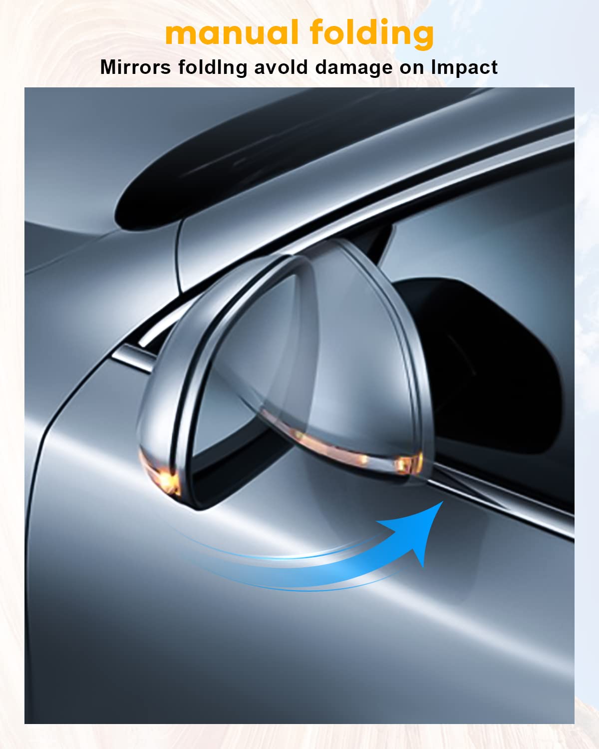 Heated Power-Adjustable Manual Folding Side View Mirrors for 2000-2002 Chevy Avalanche 1500/2500 & Suburban 1500/2500 - Left & Right Exterior Replacement Mirrors - Perfect for Winter Driving & Enhanced Visibility
