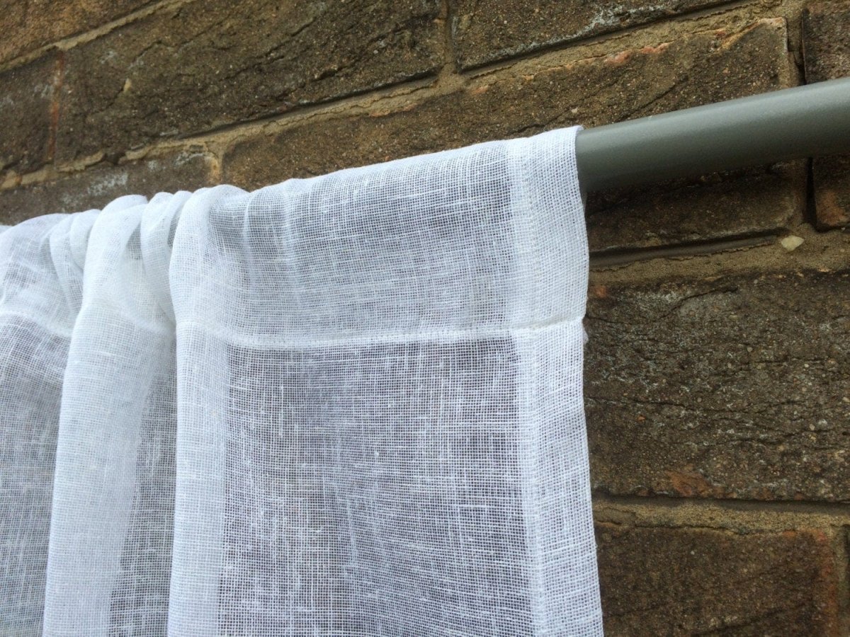Wide Sankey Sheer Linen Window Curtains - Light Filtering Natural Linen Drapes for Living Room, Bedroom & Kitchen - Elegant Home Decor for Sun Protection & Privacy