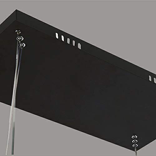 LITFAD Modern Black Rectangle LED Chandelier - 1 Head Ceiling Pendant Light with Acrylic Diffuser for Dining Room, Living Room, Office - White Light | Energy Efficient Contemporary Lighting for Home & Workspace