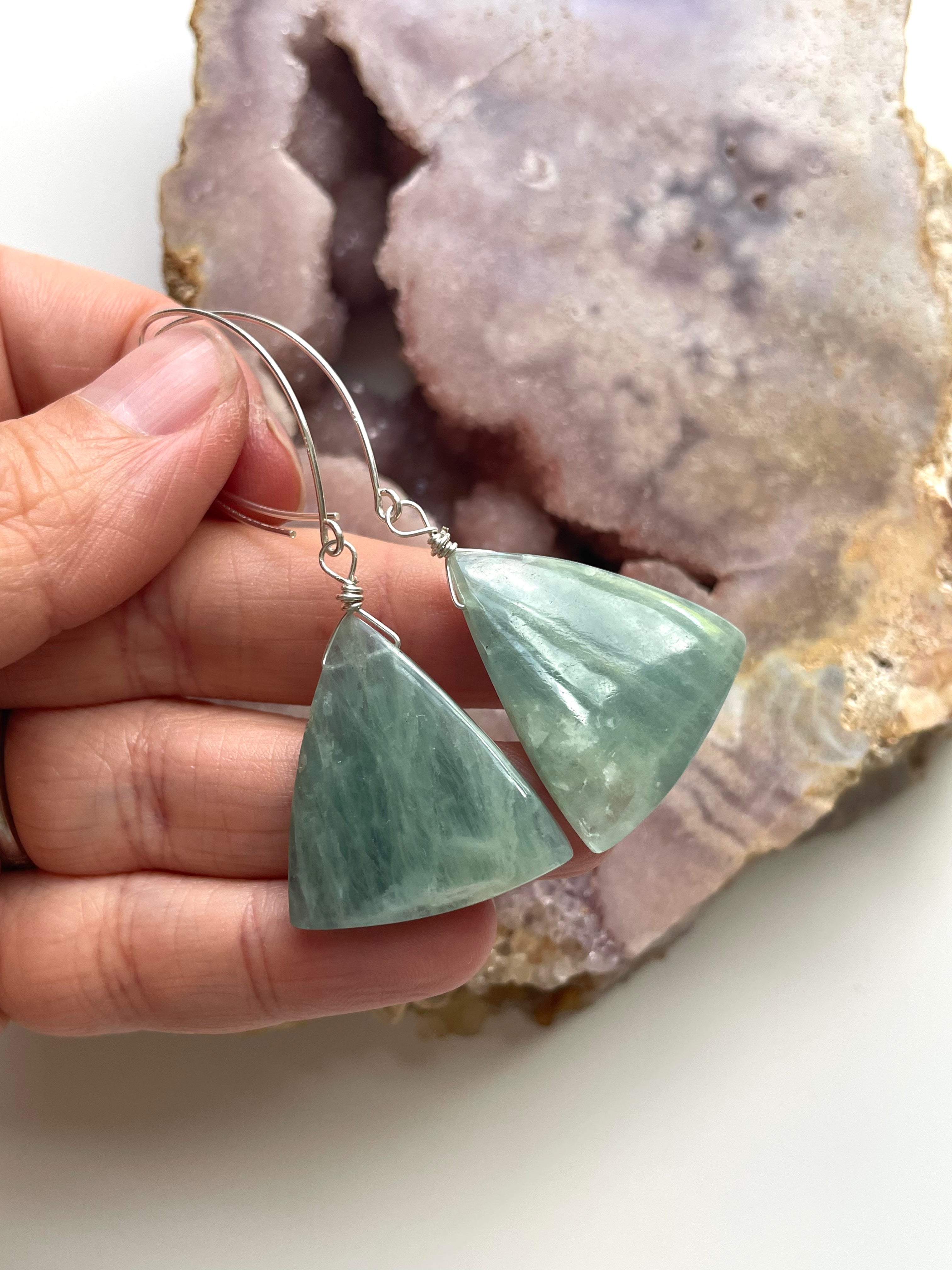 Aquamarine Statement Earrings for Women - 925 Sterling Silver Dangle Earrings - Elegant Jewelry Gift for Birthday, Anniversary & Special Occasions