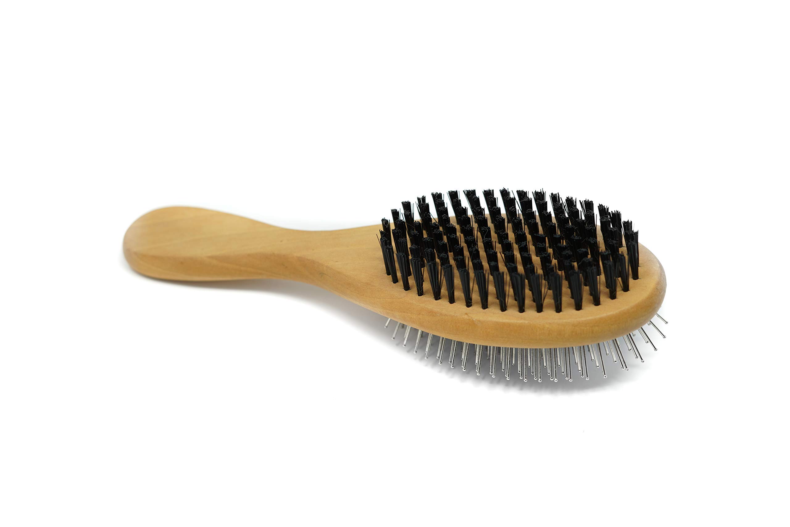 Premium Wooden Pet Brush for Dogs & Cats - 2 in 1 Grooming Tool for Shedding & Massage | Perfect for Daily Brushing, Detangling Fur & Bonding with Pets at Home