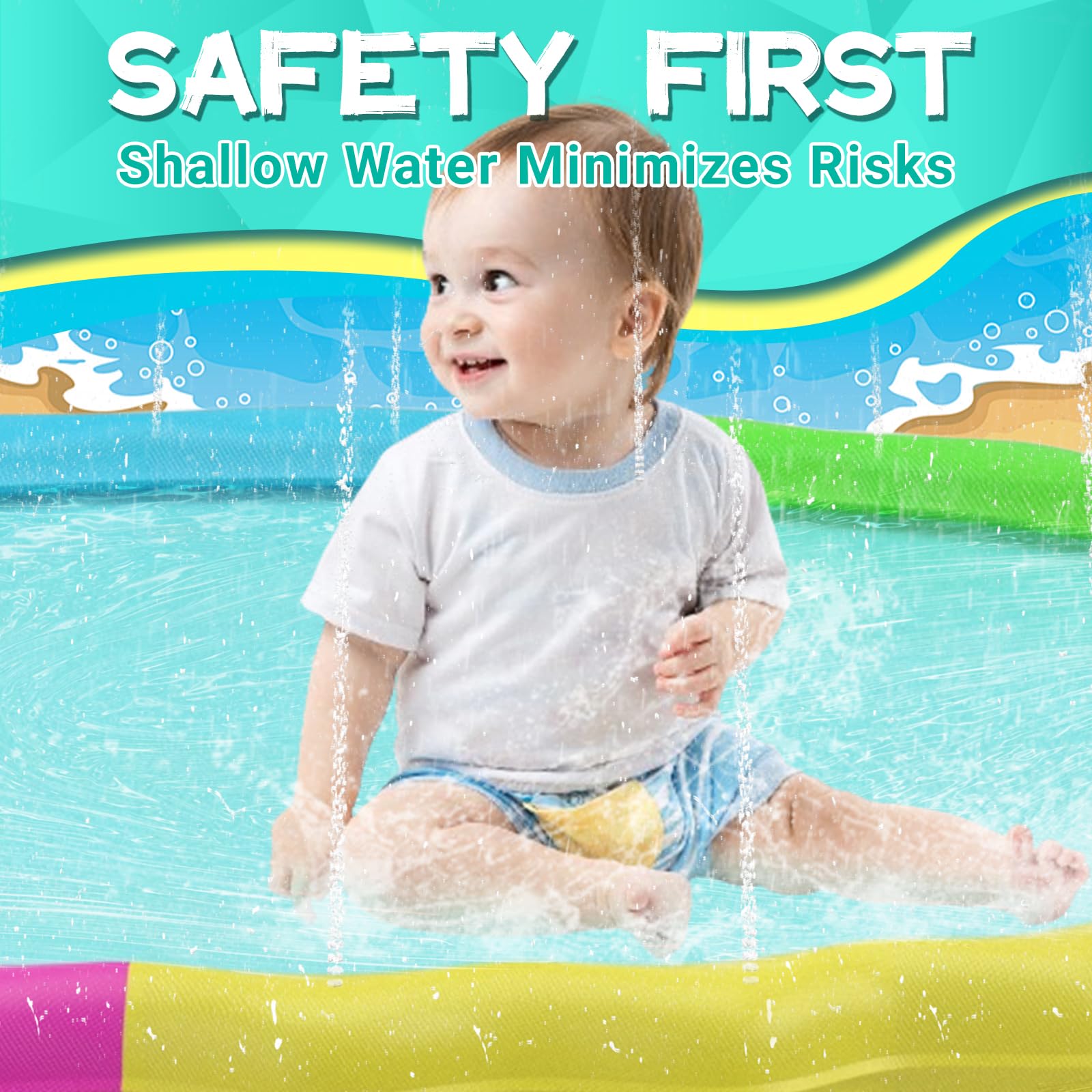 **Heeyoo Splash Pad for Kids - Non-Slip Outdoor Water Play Mat for Toddlers & Dogs | Summer Sprinkler Pool, Thick & Scratch-Resistant | Perfect for Backyard, Park, and Beach Fun**