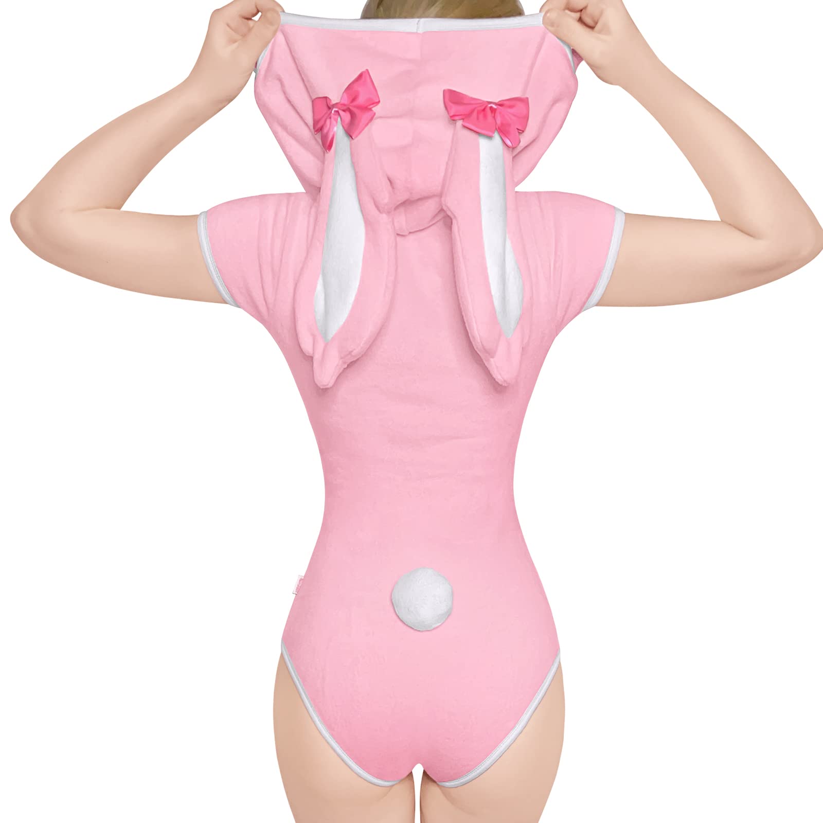 Littleforbig Cotton Romper Onesie Pajamas Bodysuit - Bunny Babe Cute Adult Onesie for Women | Sleepwear, Loungewear & Cosplay Costume