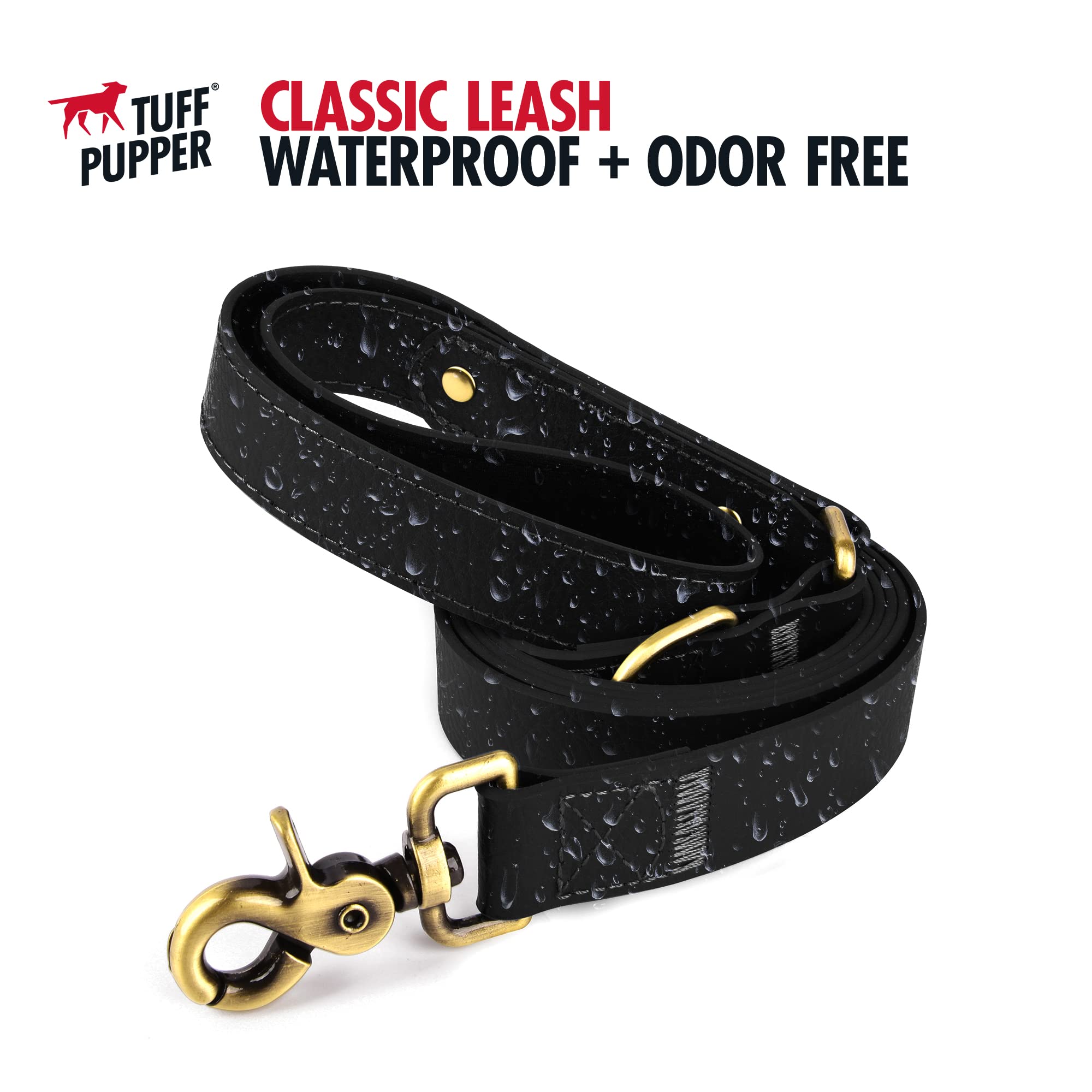 Tuff Pupper Classic 6 Foot Heavy Duty Dog Leash - 10x Stronger Than Leather, 100% Waterproof & Odor Proof with Rust-Proof Metal Hardware | Perfect for Large Dogs, Hiking, Training & Outdoor Adventures