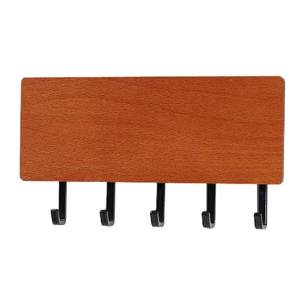 TJLSS Wooden Wall Shelf with Hooks - Decorative Storage Organizer for Keys, Sundries & More | Perfect for Entryway, Living Room & Bedroom Organization (Color: D)