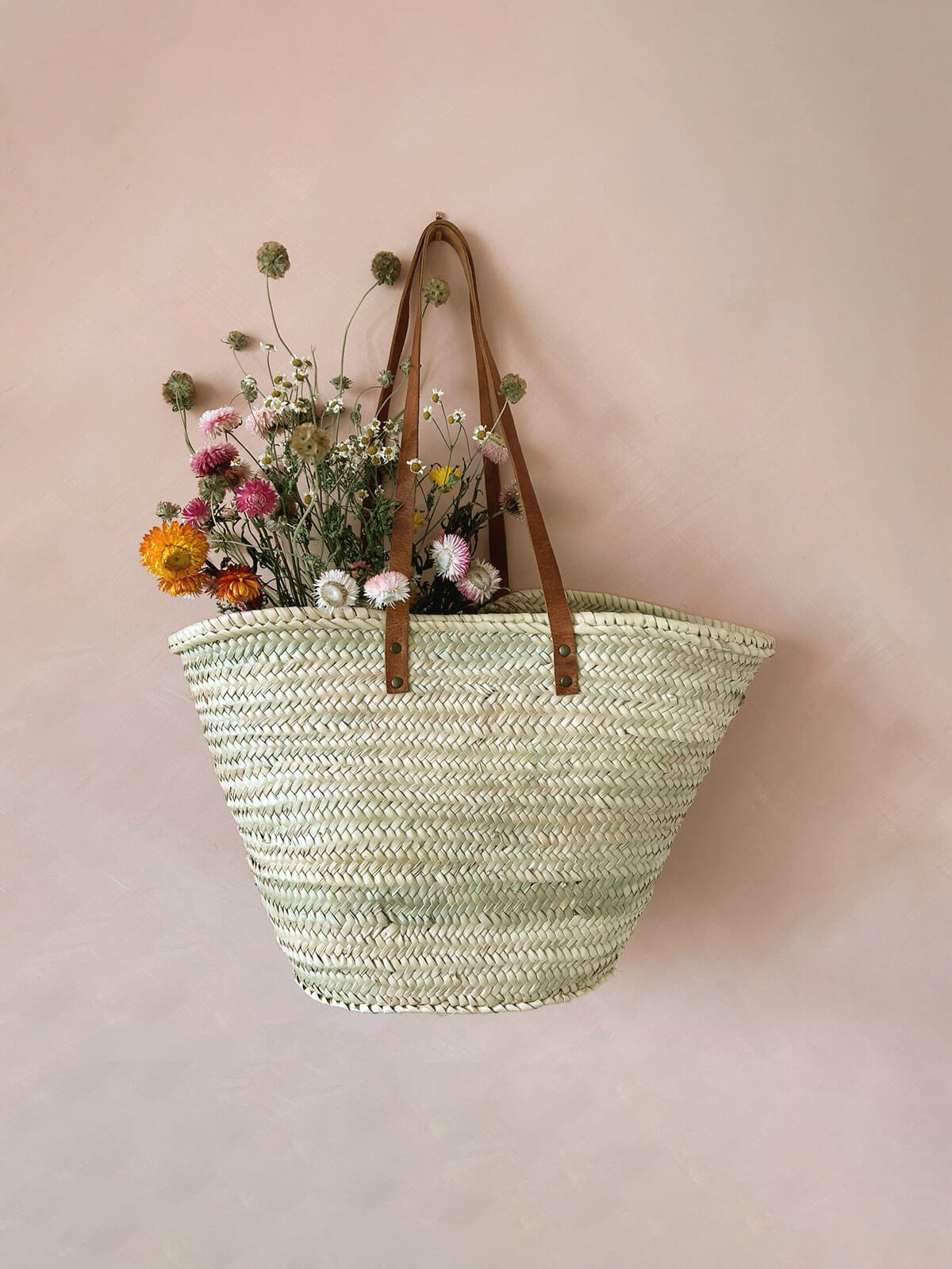 Valencia Woven Shopping Basket - Eco-Friendly Handmade Grocery Tote Bag for Farmers Market, Beach & Picnic - Natural Rattan Storage Organizer for Home Decor