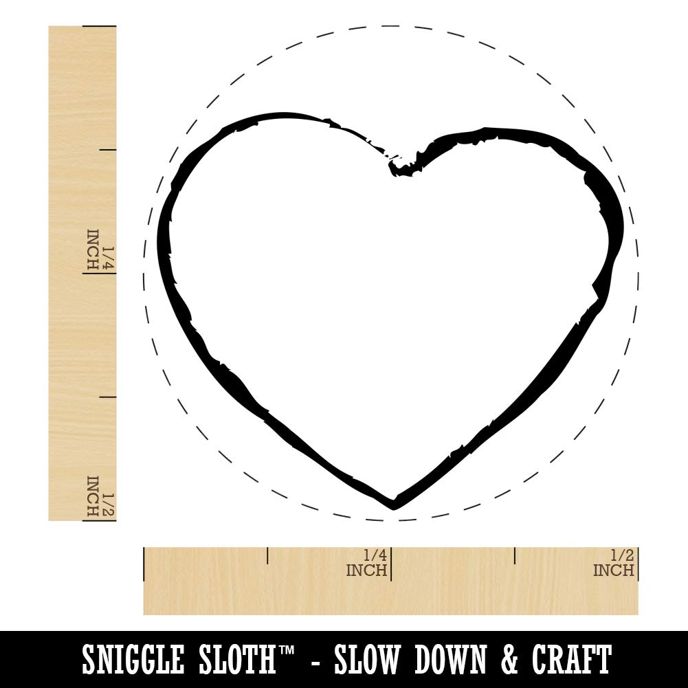 Heart Sketch Love Outline Chicken Egg Rubber Stamp - 1/2 Inch Mini Craft Stamp for DIY Scrapbooking, Card Making, and Gift Wrapping