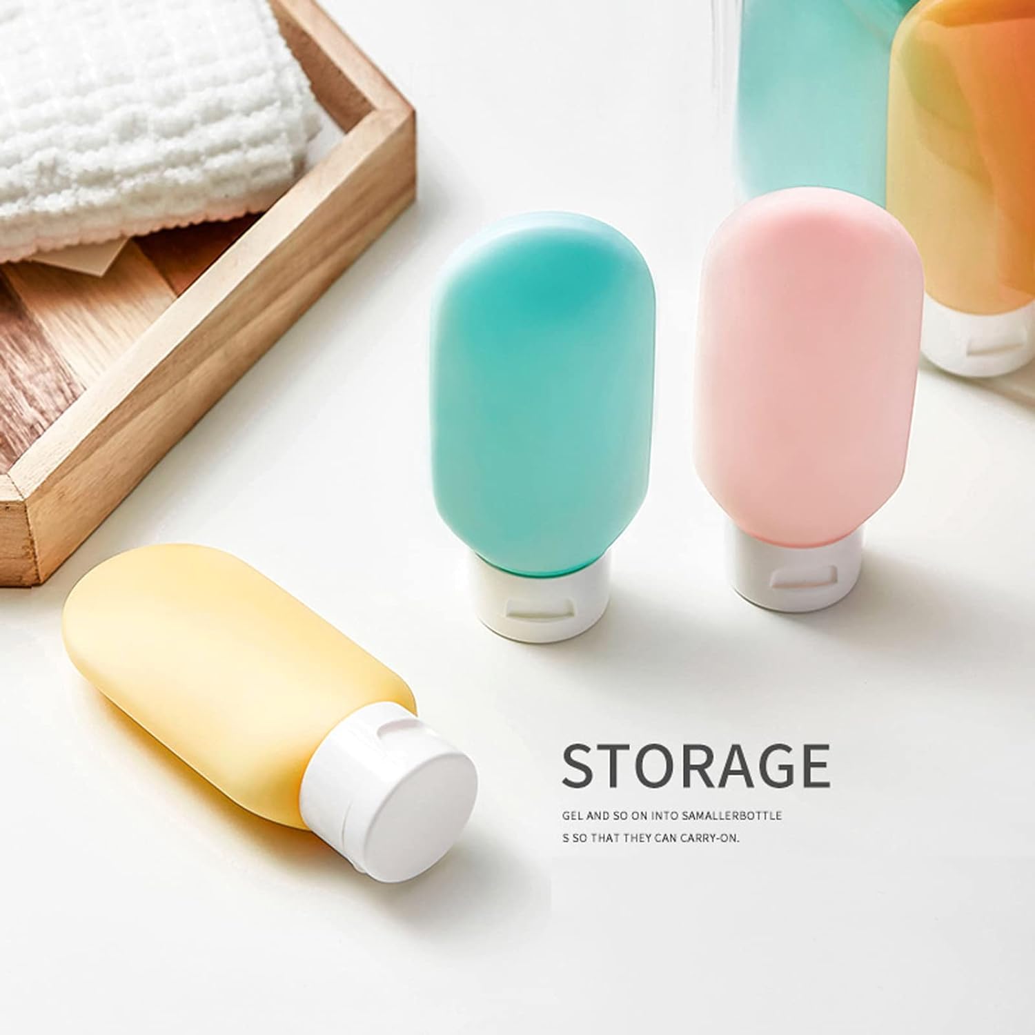 Leak Proof Refillable 60ML Travel Bottles Set with Transparent Carry Bag - Squeezable Toiletry Containers for Shampoo, Lotion & Cosmetics | 3-Piece Multicolor Travel Essentials for Business Trips, Vacations & Gym Use
