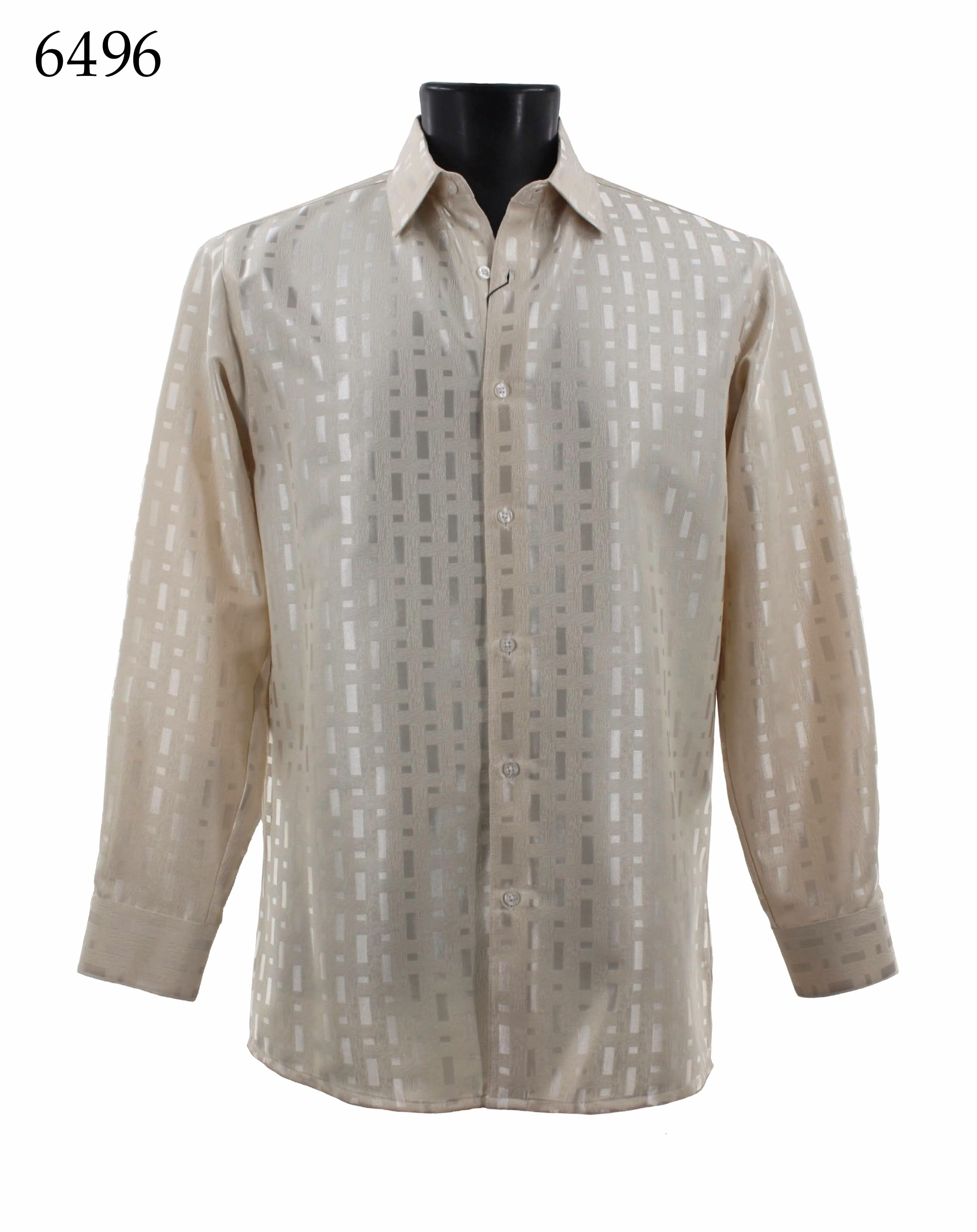 Bassiri Men's Long Sleeve Casual Shirt 6496 - Comfortable Button Down Dress Shirt for Office, Business & Everyday Wear