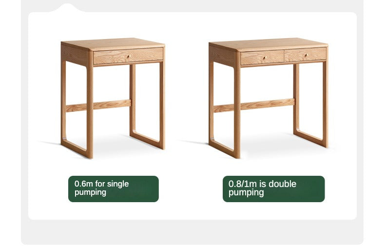 Solid Oak Wood Small Office Desk - Compact & Durable Home Office Furniture for Writing, Studying & Remote Work