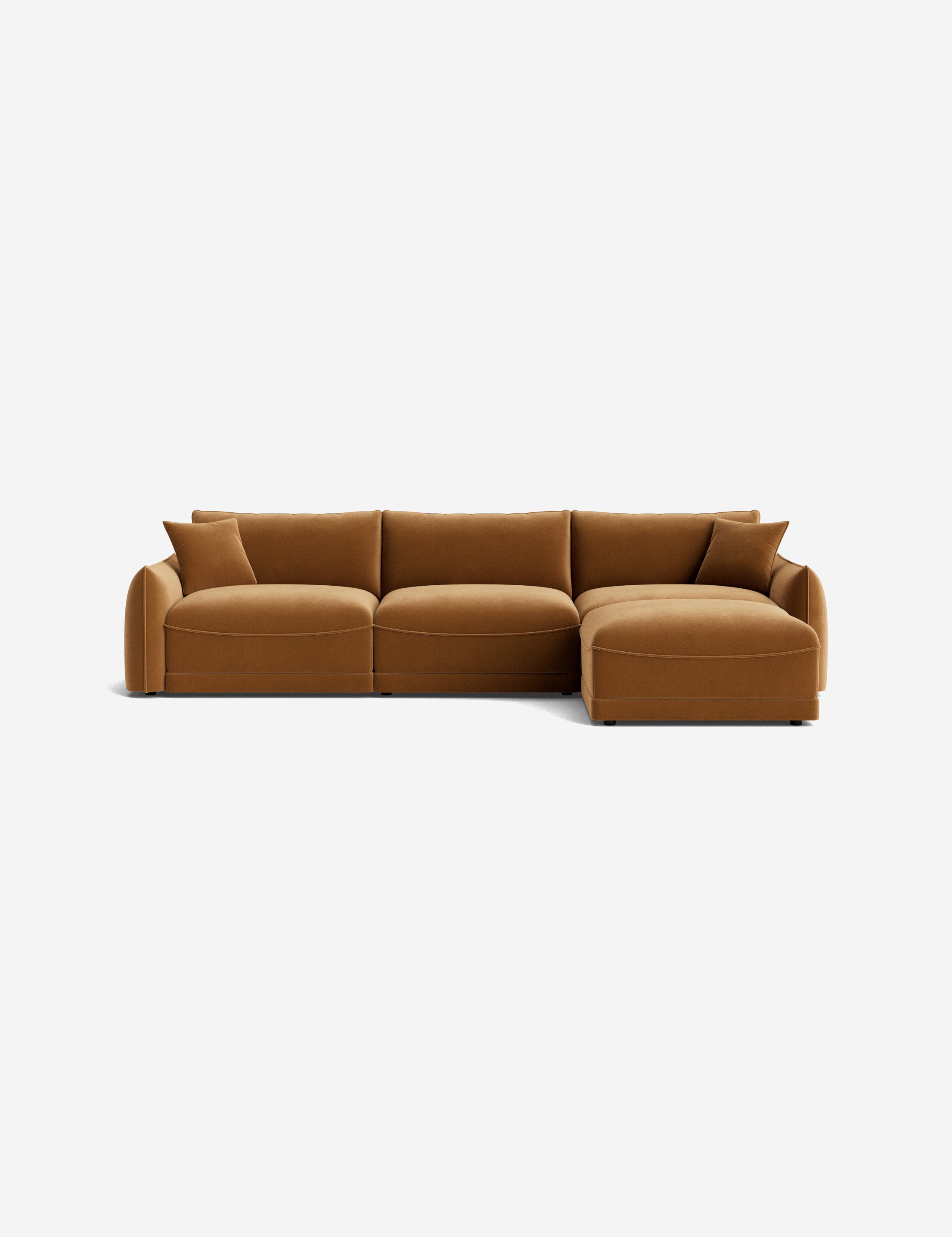 Balmer Sectional Sofa with Ottoman - Modern L-Shaped Couch Set for Living Room, Lounge & Home Theater - Comfortable Fabric Sofa with Chaise & Storage Ottoman