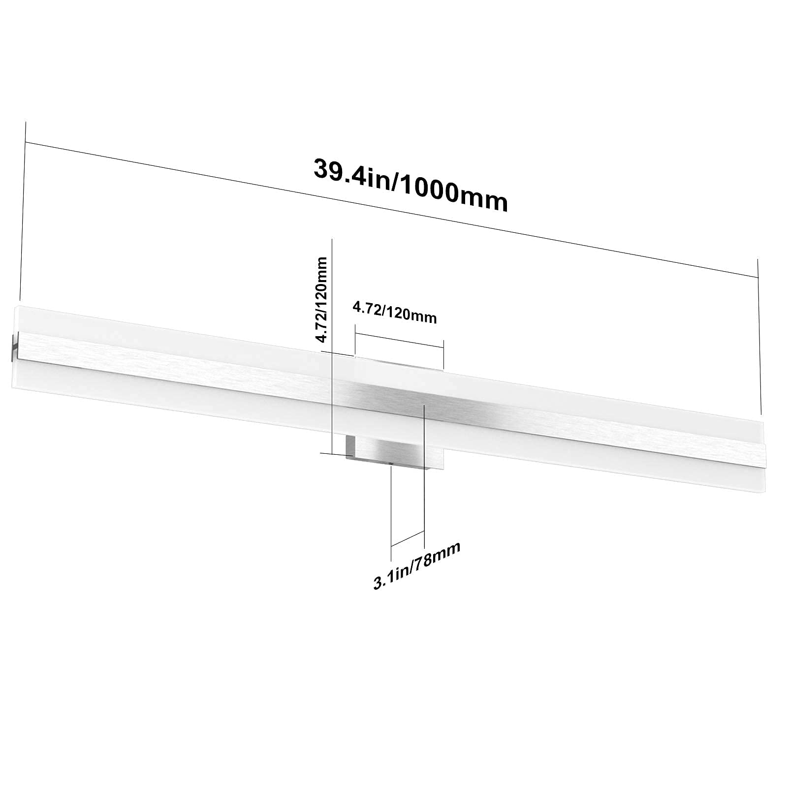 Aipsun Modern LED Vanity Light - Frosted White Acrylic Bathroom Mirror Light Fixture with Energy Saving Dimmable LEDs - Perfect for Bathroom, Dressing Room & Makeup Area Lighting