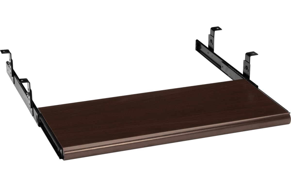HON 94000 Series Slide Away Keyboard Platform - Mahogany Wooden Computer Desk Tray for Office and Home Workspace Organization