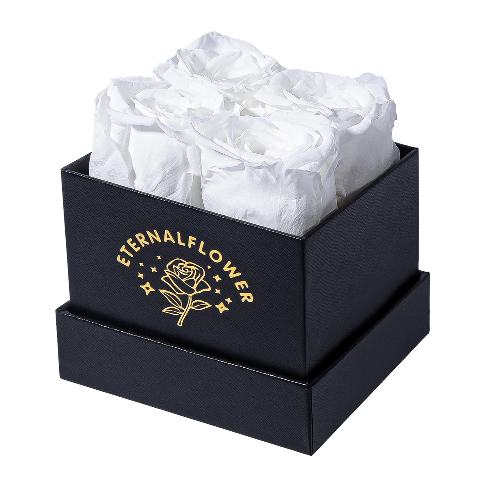 Forever Roses in a Box - Preserved White Rose Gift Set for Women, Mom, Wife, Girlfriend, Grandma | Eternal Rose Gift for Mother's Day, Christmas, Valentine's Day | Real Preserved Roses for Home Decor, Wedding Centerpieces & Romantic Surprises