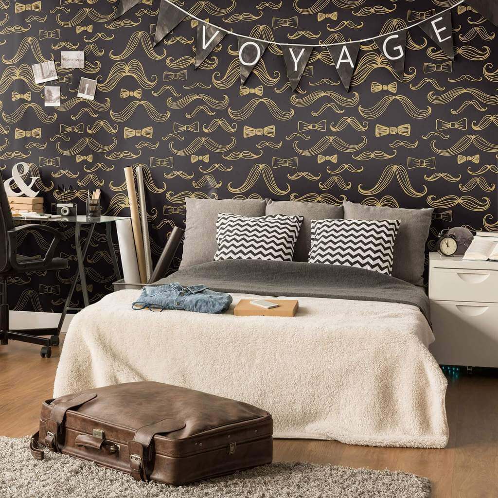 Yellow Fashion Themed Peel and Stick Removable Wallpaper - Self-Adhesive Decorative Wall Covering for Bedroom, Living Room & Office Decor