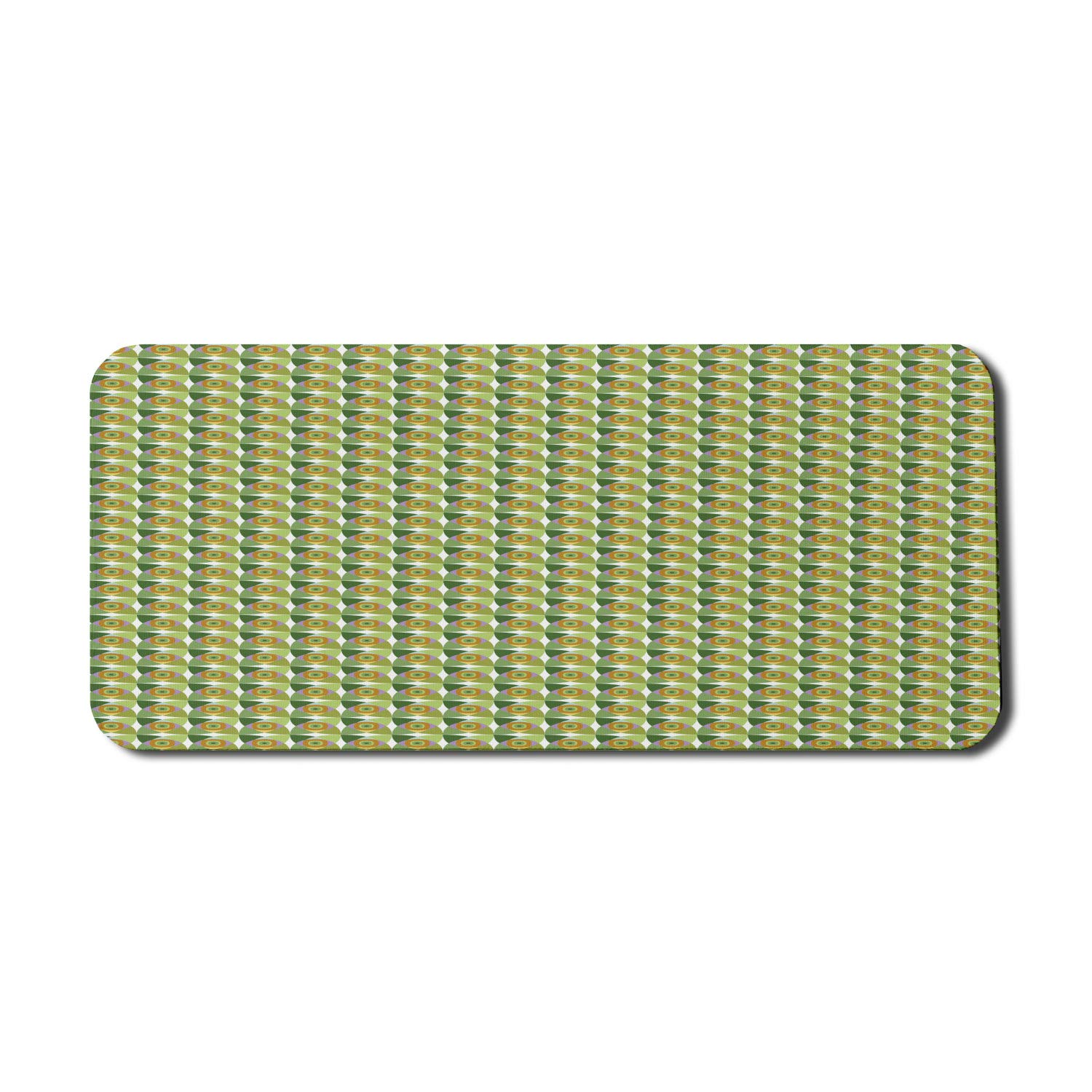 Ambesonne Abstract Computer Mouse Pad - Geometric Colorful Artwork with Nested Round Squares & Triangles, Non-Slip Rubber Base, Extra Large 35