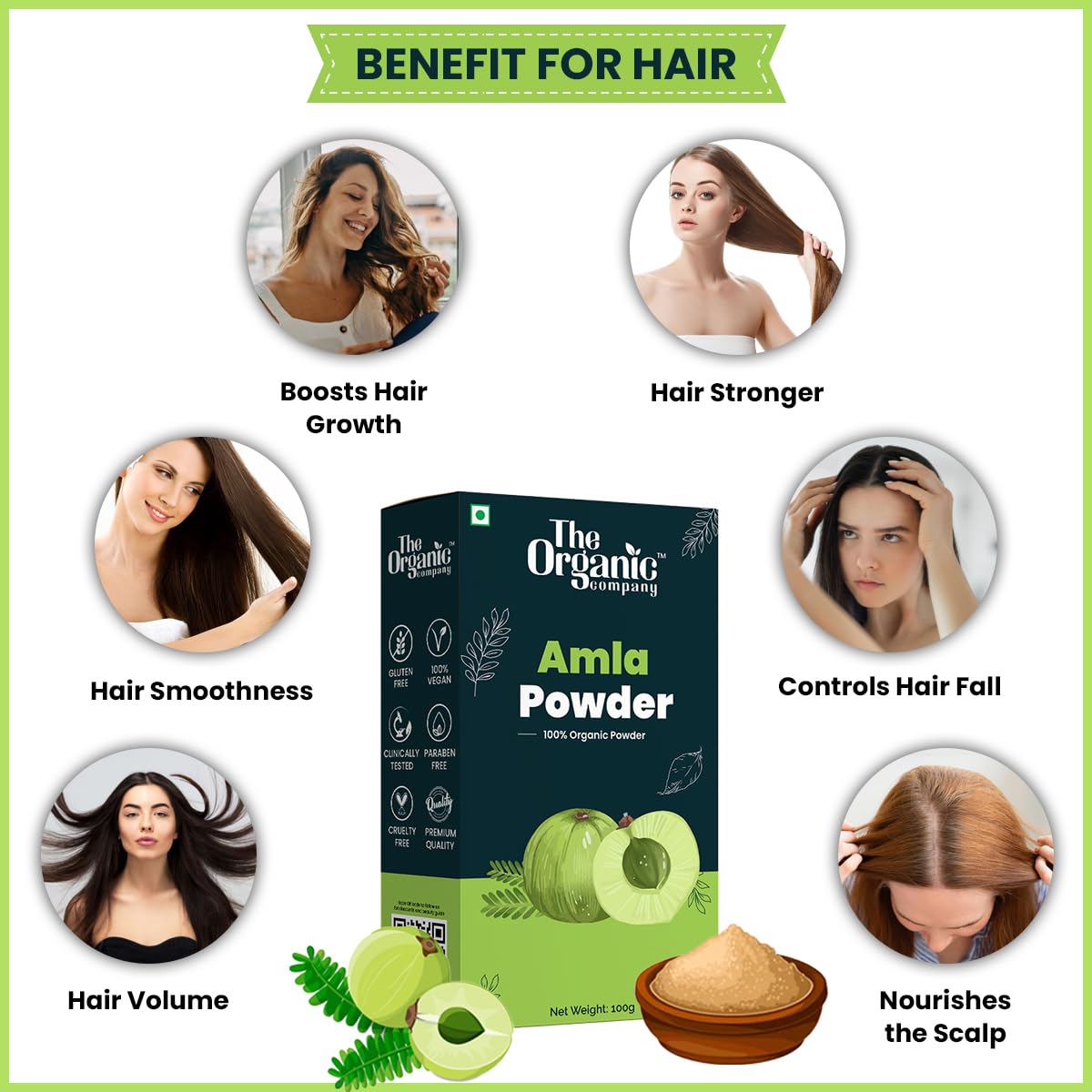 Organic Amla Powder & Henna Leaves Powder Combo - 100% Pure Natural Herbal Hair Color for Men & Women | Promotes Hair Growth, Black Hair Dye, Hair Wash | Ideal for Herbal Hair Packs & Natural Hair Care Routines