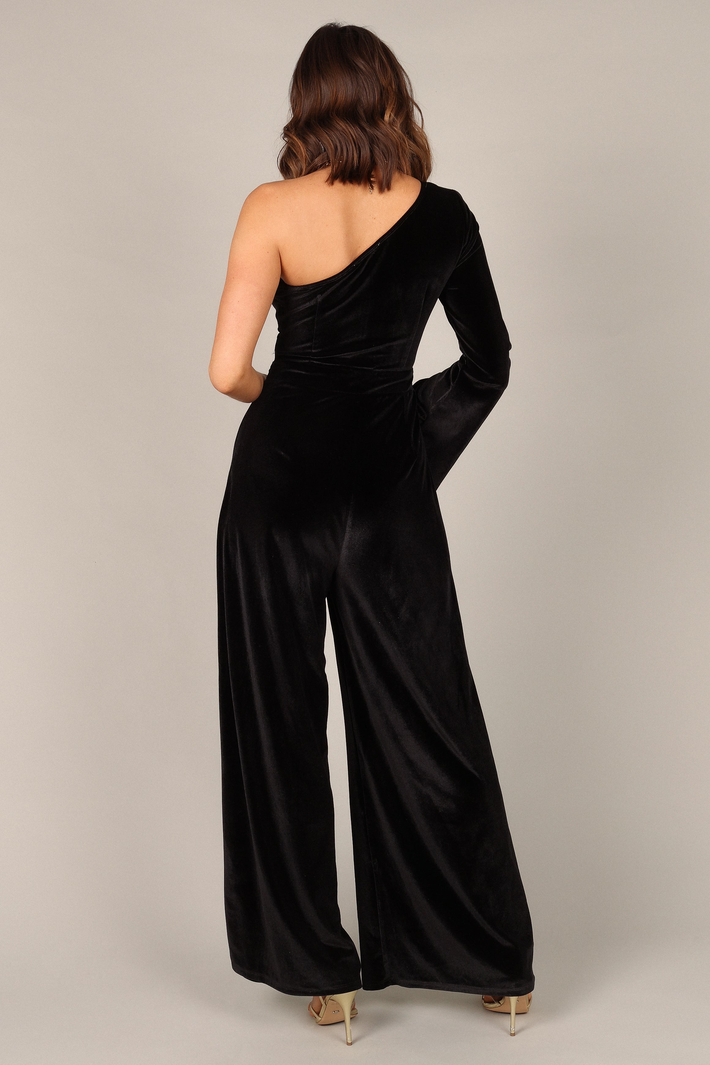 Avery Velvet Jumpsuit for Women - Black Velour One Piece Romper | Elegant Evening Wear & Party Outfit for Night Out, Date Night, and Special Occasions