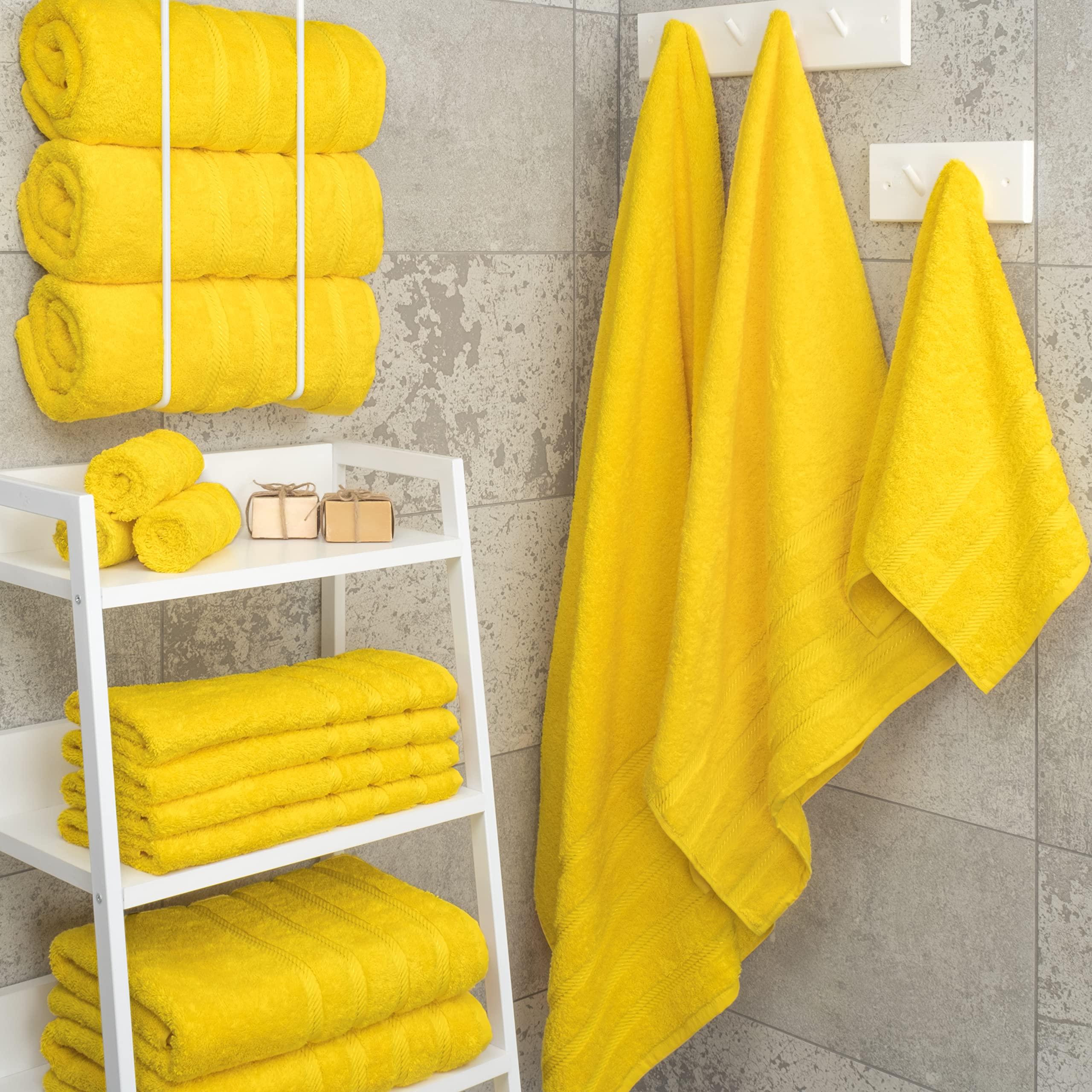 Premium 6-Piece Bath Towel Set & 4-Piece Hand Towel Bundle - Ultra Soft American Linen for Spa, Hotel, and Luxury Home Bathroom Experience