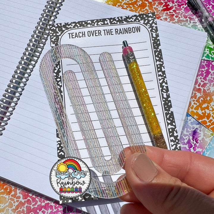 Sparkly Corduroy Acrylic Paper Clips for Scrapbooking, Office Organization & DIY Crafts - Colorful Decorative Clips for Journals, Planners & School Supplies