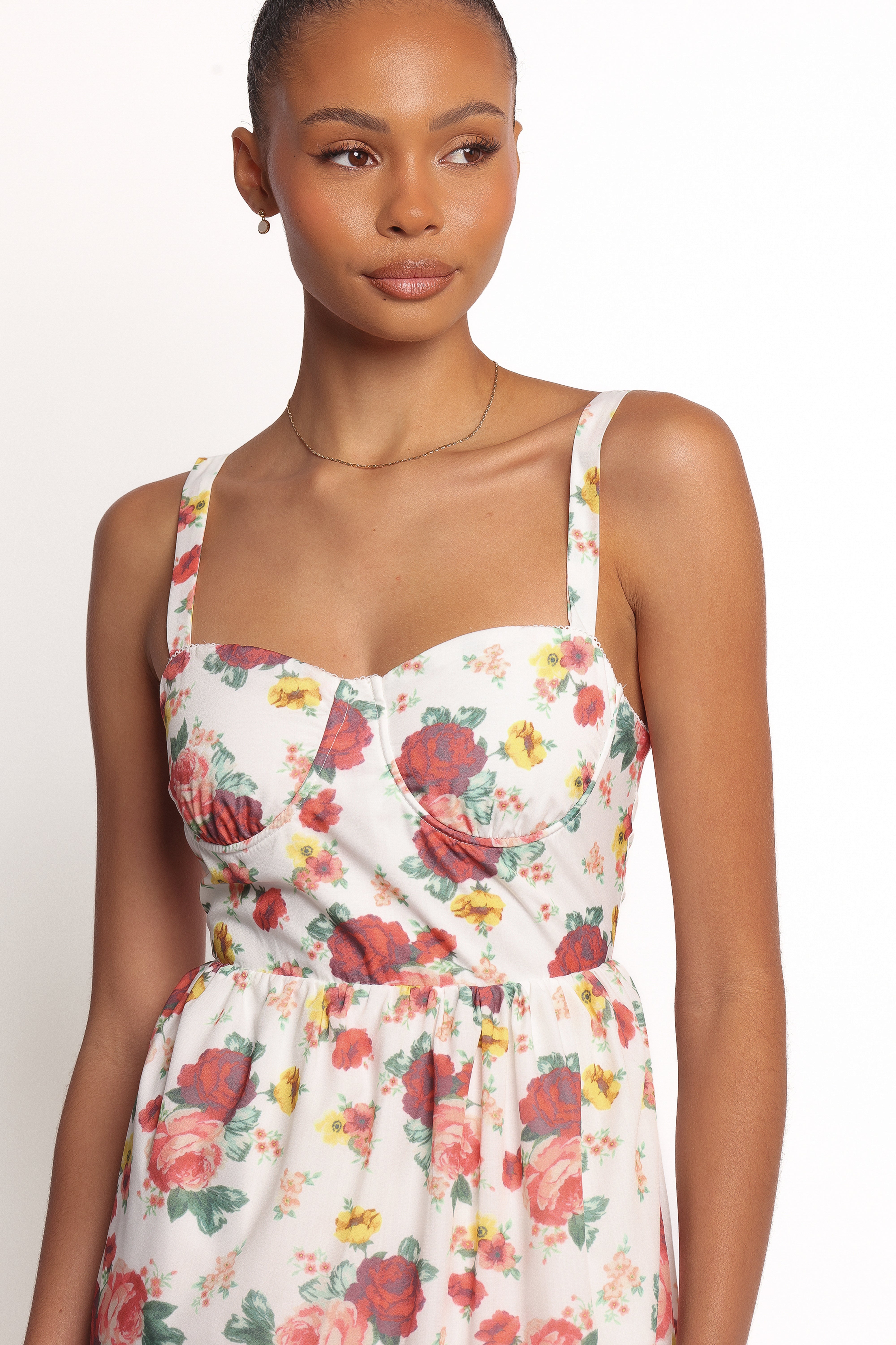 Donatella Maxi Dress - Floral Print Long Summer Dress for Women | Beach Wedding, Vacation & Party Wear