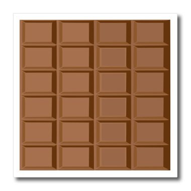 3D Rose Fun Milk Chocolate Bar Squares Design Iron-On Heat Transfer for T-Shirts & Fabric - 6x6 Inch for White Material - Perfect for Chocolate Lovers, DIY Apparel & Gift Ideas (ht_56654_2)