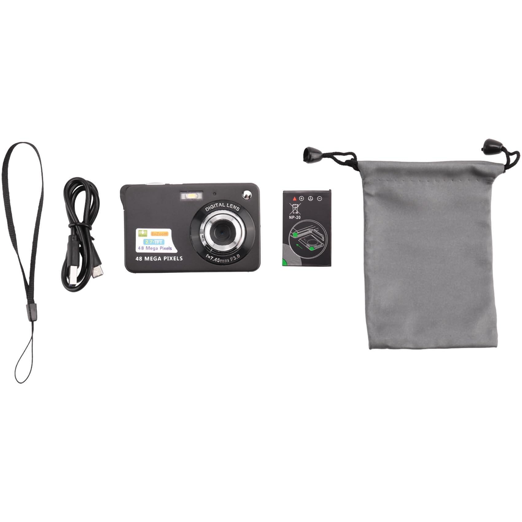 Kiudduy 2X Digital Camera with 2.7 Inch HD Display, Anti-Shake Camcorder, Mini Video Camera for Kids & Beginners - Perfect for Travel, Vlogging and Family Events